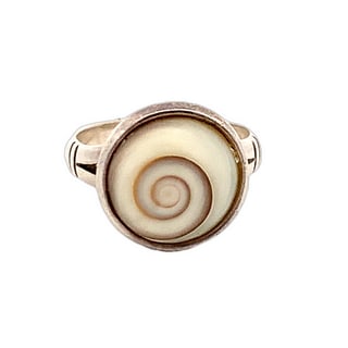 Vintage Silver Shiva Eye Shell Ring, Size 8, 7g (1 of 7)