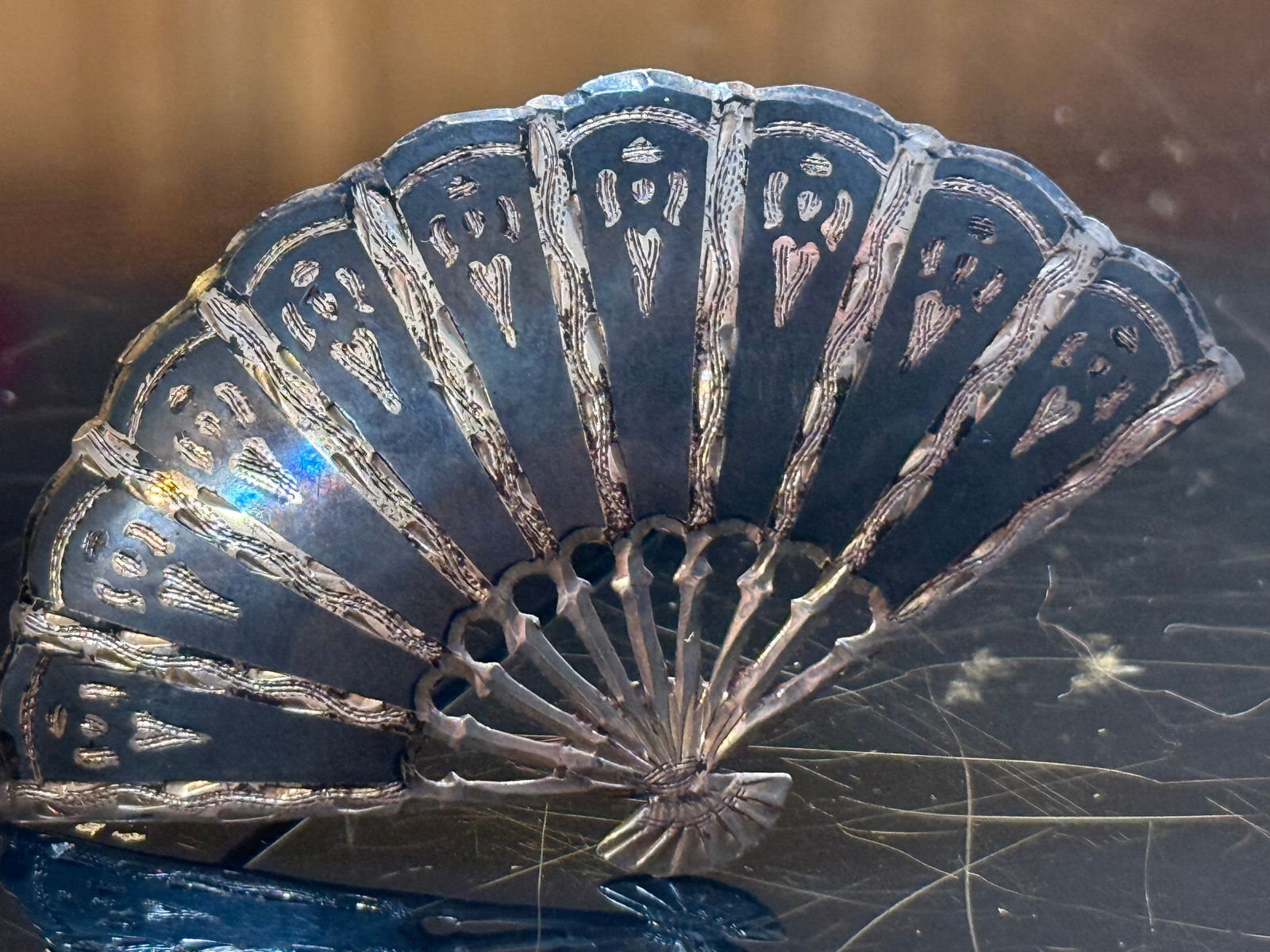 1940 Niello Siam Black Enamel Brooch: See pictures for more info