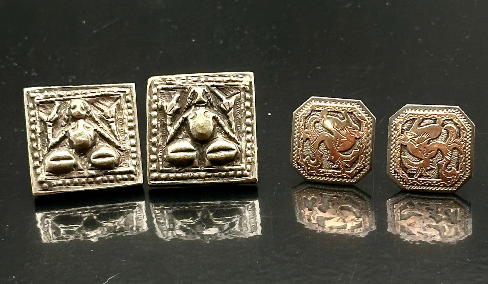 Vintage Sterling Silver Screw-Back Earrings Lot – Taxco & Tribal Designs, 19 g (1 of 7)