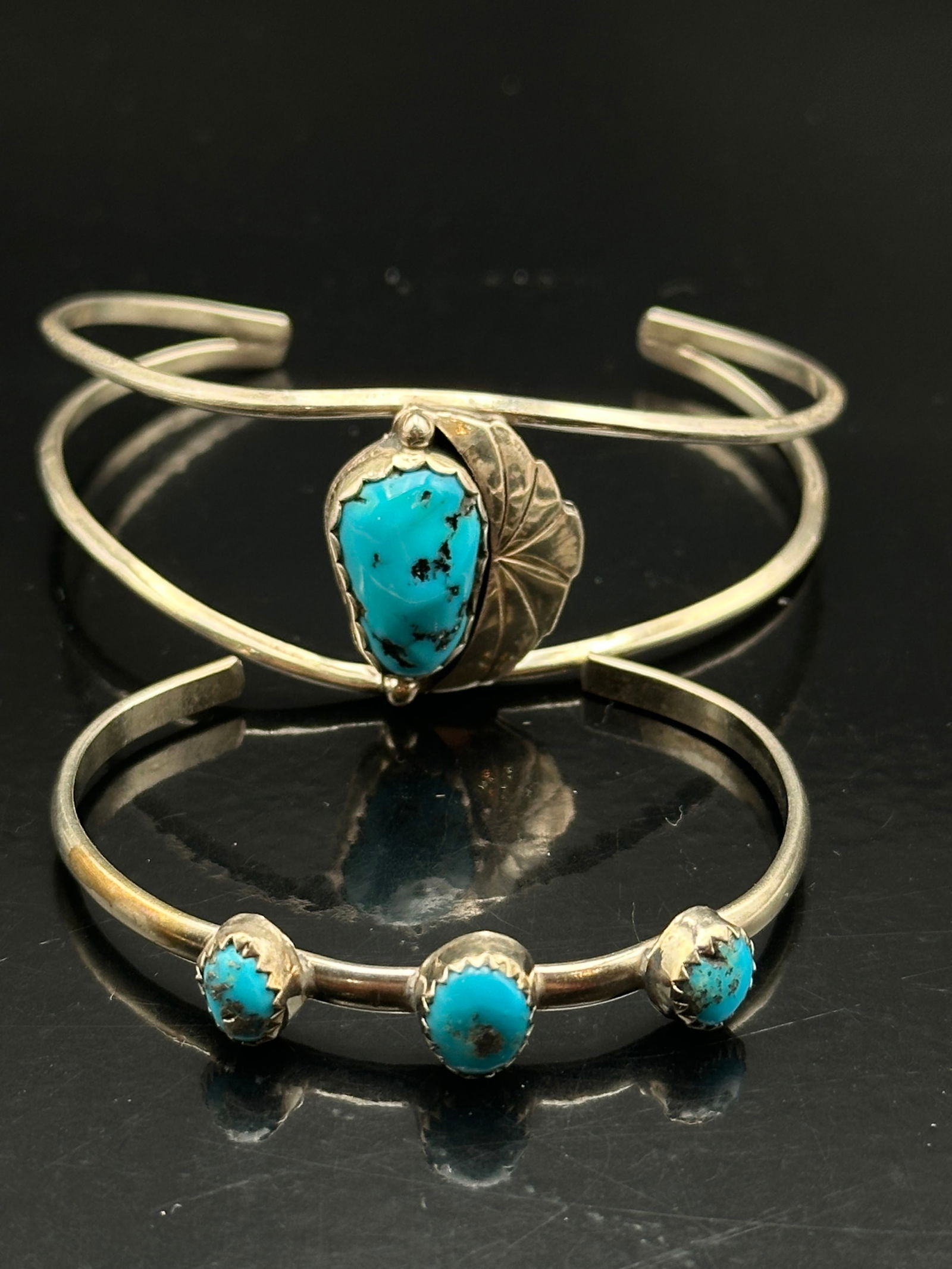 Native American Sterling Silver Turquoise Cuff Bracelet Lot (16g) (1 of 10)