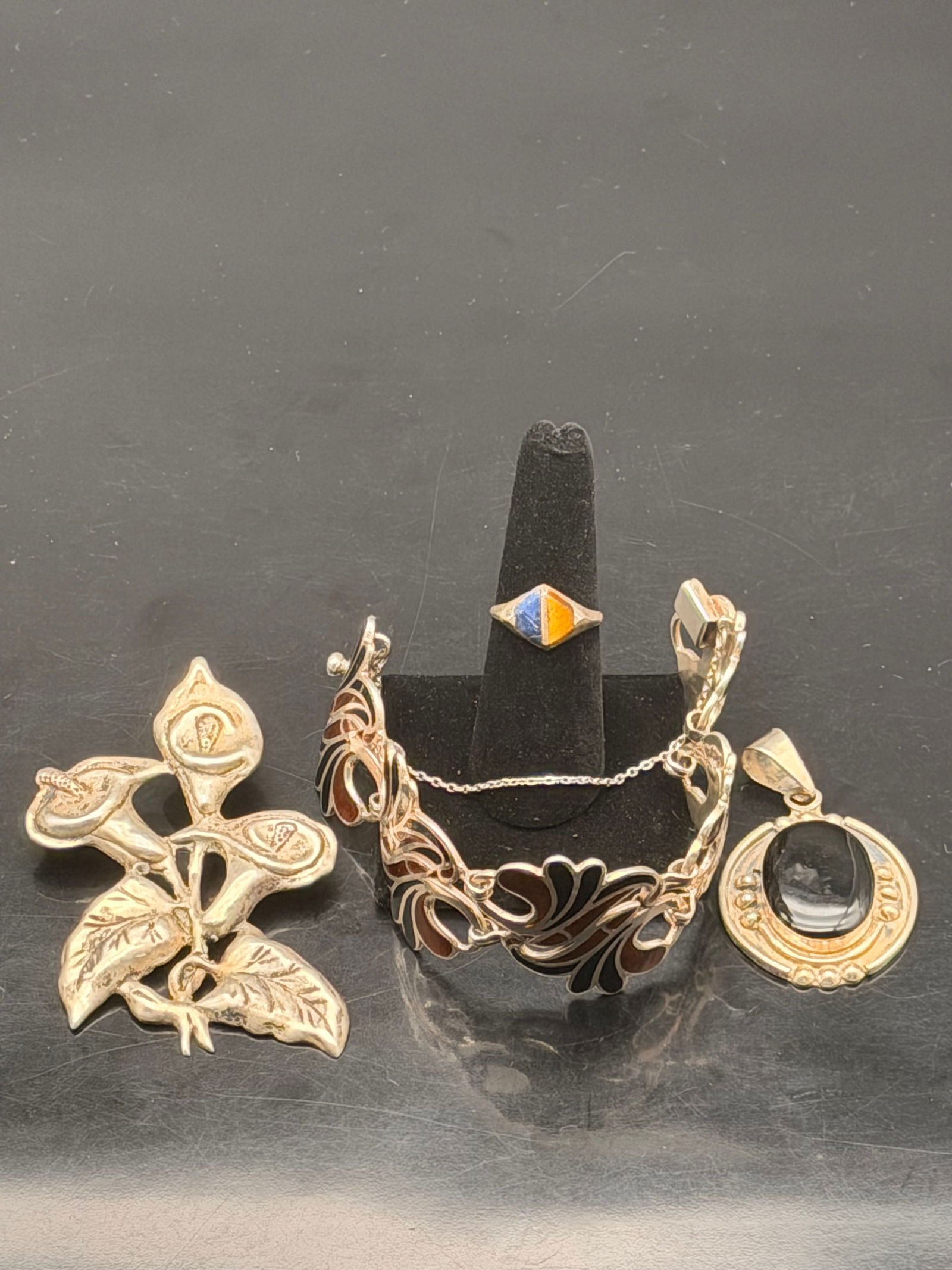 Vintage Margot de Taxco Sterling Silver Bracelet & Brooch – Mexico Silver 93g (1 of 15)