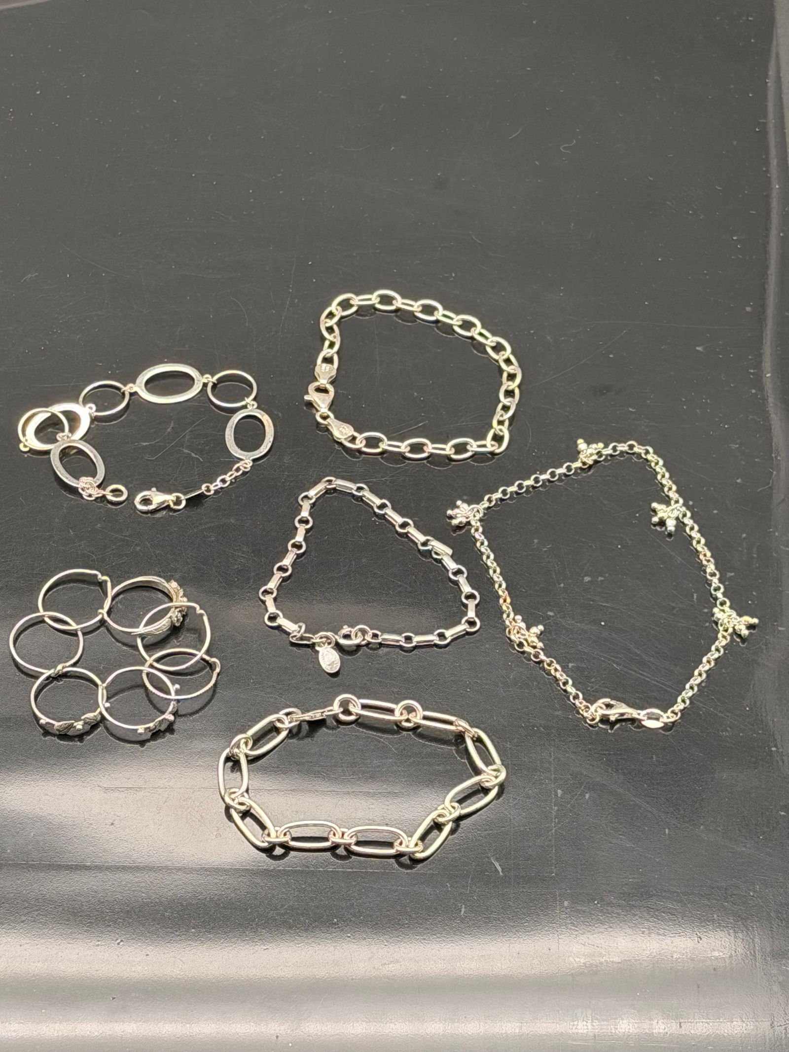 Vintage Silver Bracelet Lot – Mixed Chain Styles – 39g (1 of 13)
