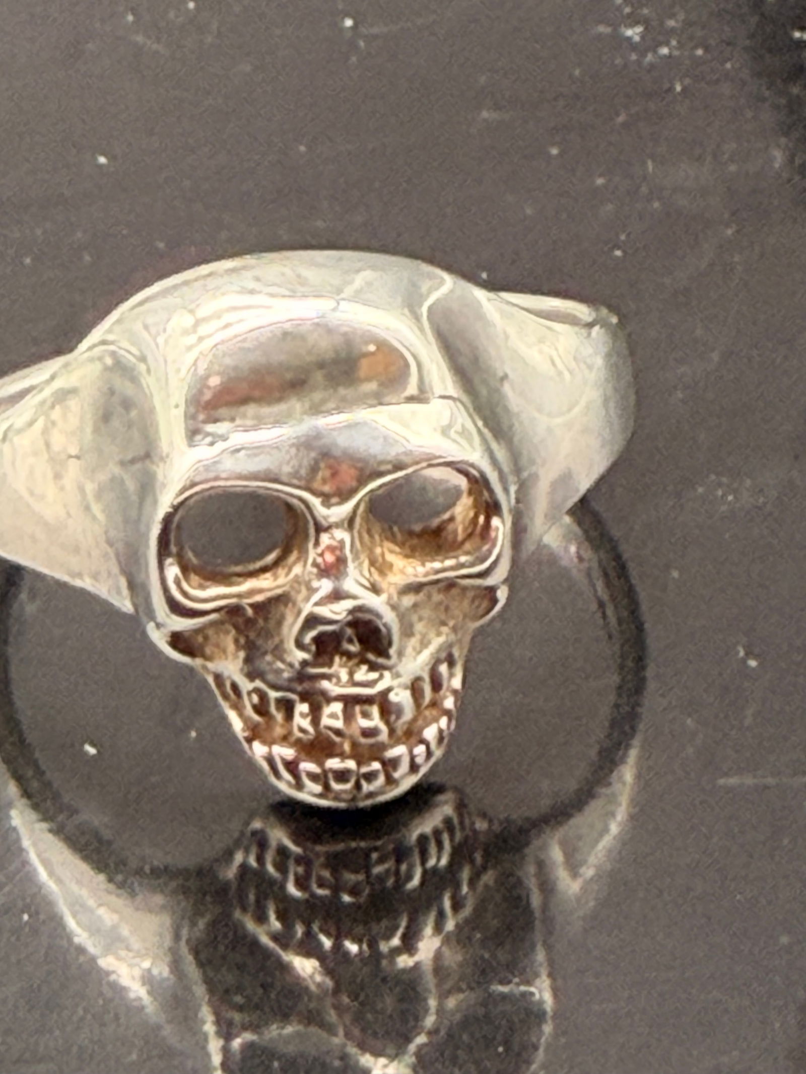 Men’s Sterling Silver Skull Ring – Heavy Gothic Biker Style (1 of 7)