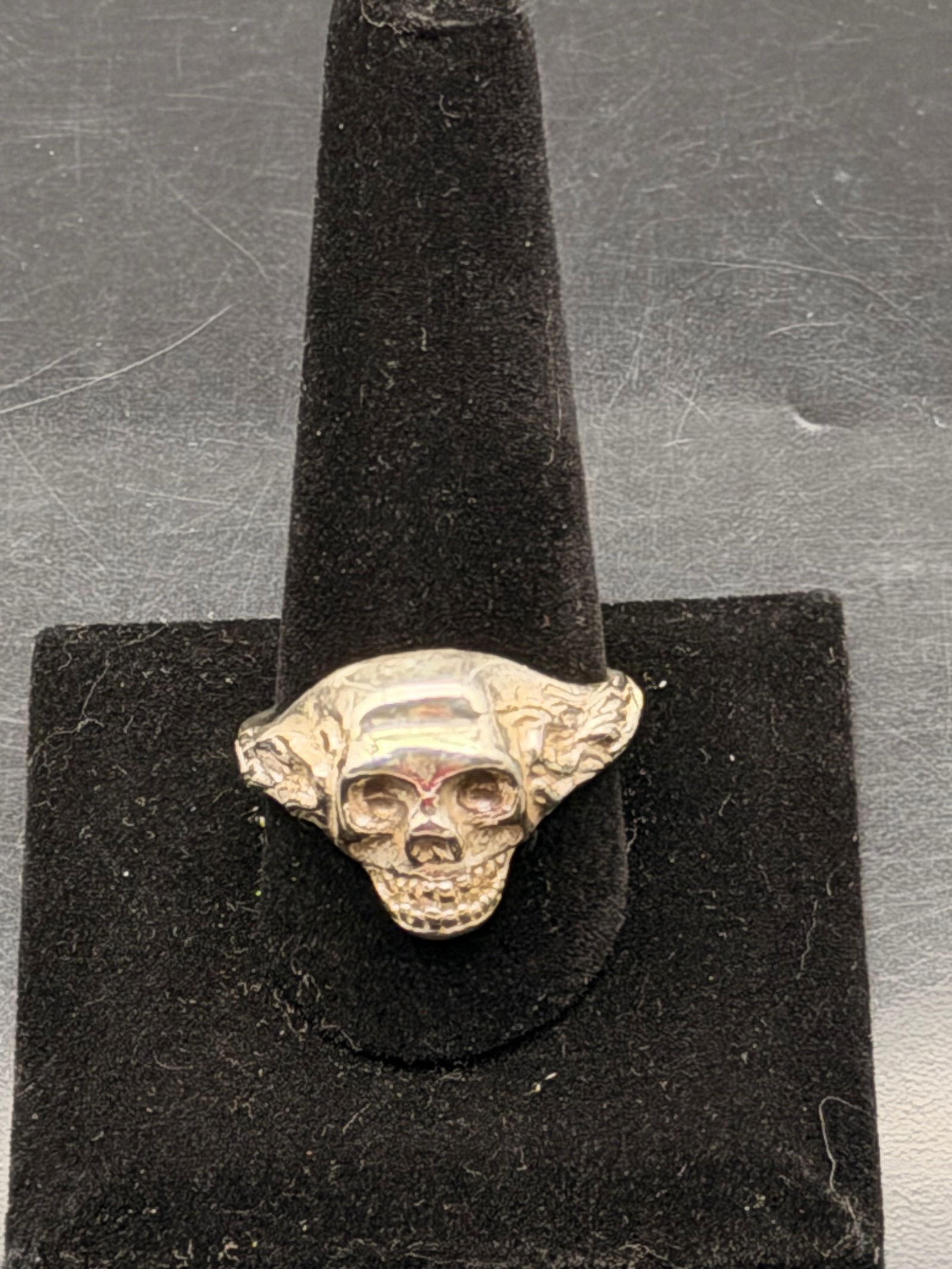 Sterling Silver Skull Ring – 925 Solid Silver, Handcrafted Gothic Biker Design (1 of 7)