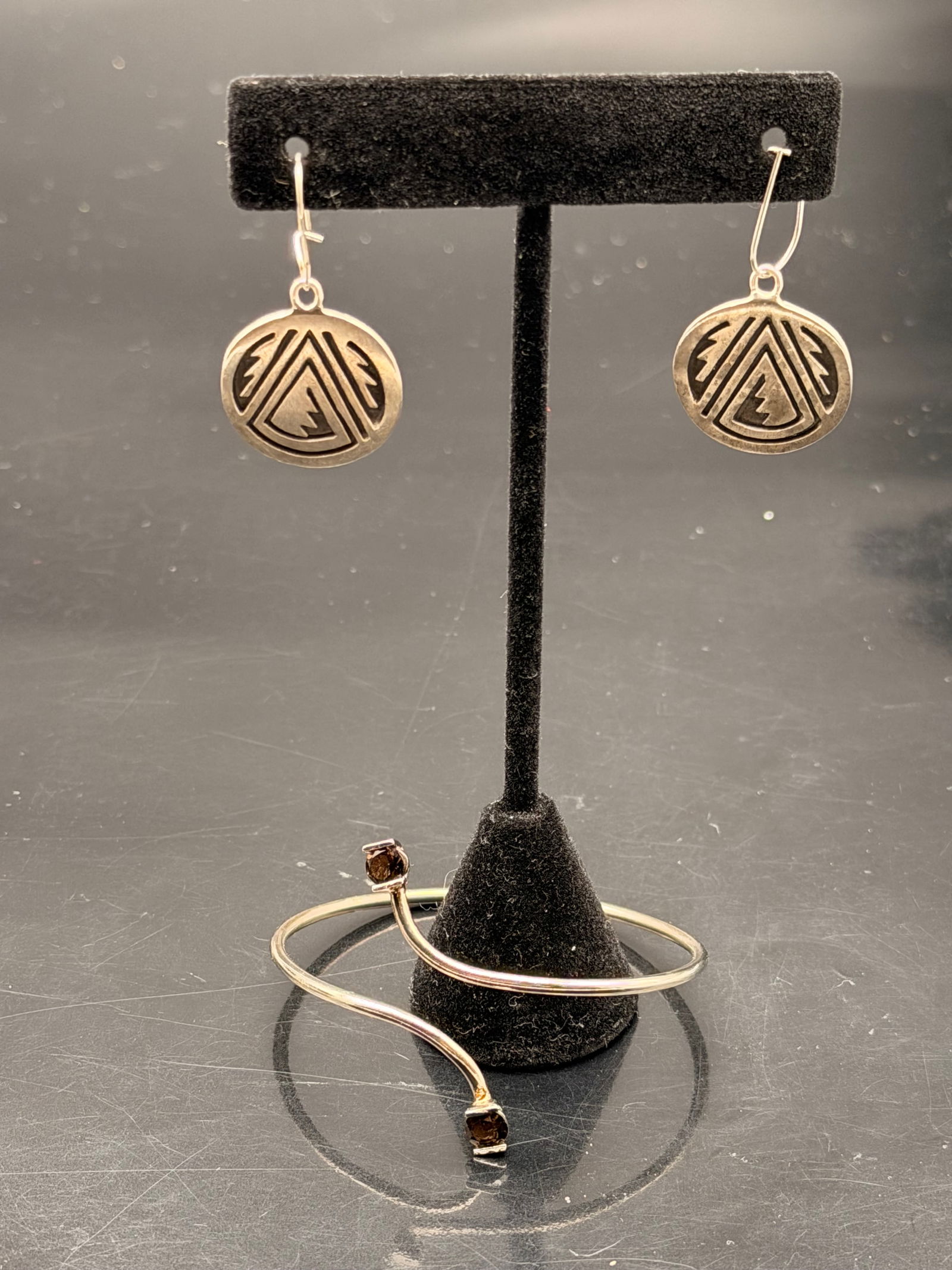 Vintage Sterling Silver Lot – Bangle & Dangle Earrings (12g Total) (1 of 9)