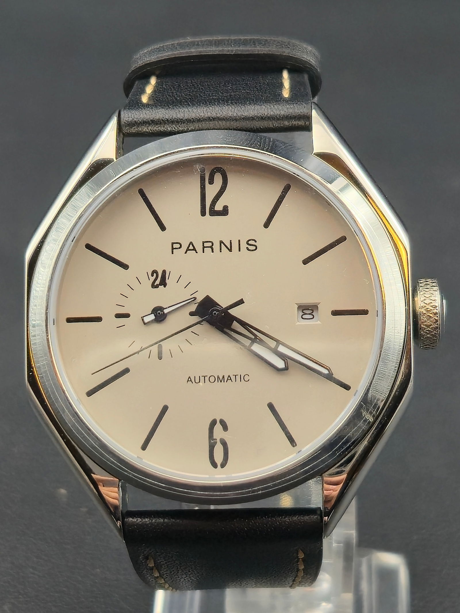 Parnis Automatic Miyota 21J Stainless Steel 43mm 24-Hour Watch – NOS (1 of 9)