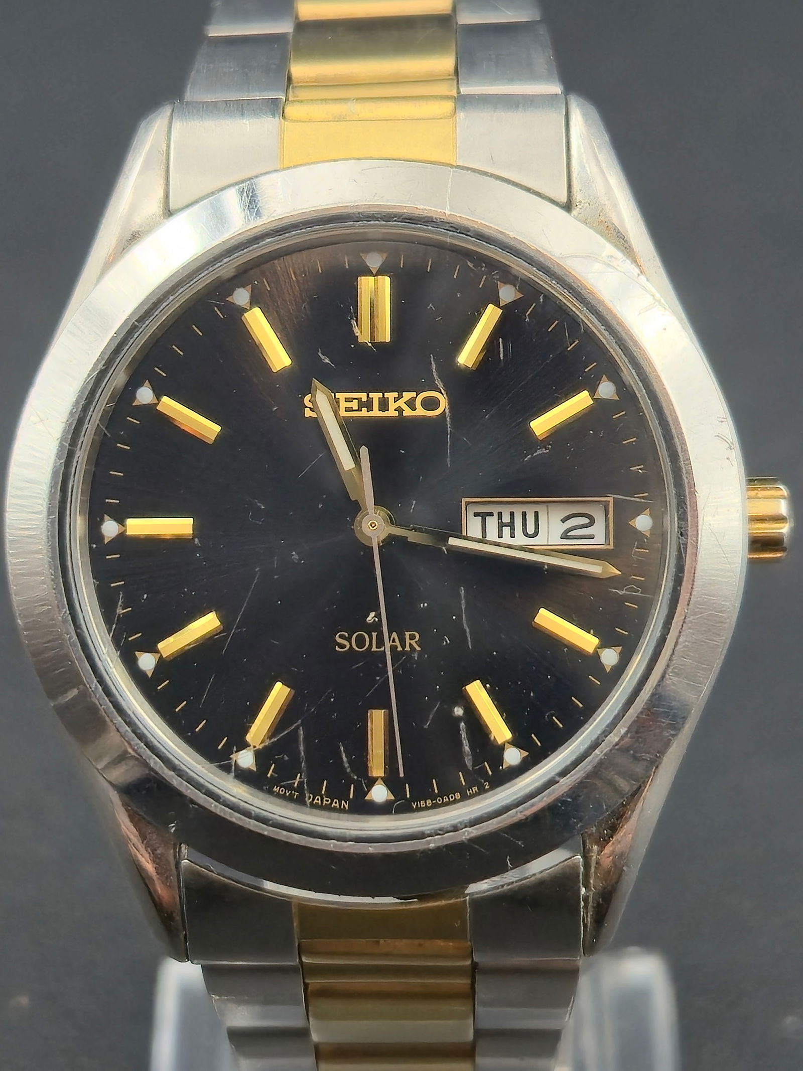 Seiko Solar Quartz Day-Date Two-Tone Watch (37 mm, Cal. V158, Runs) (1 of 9)