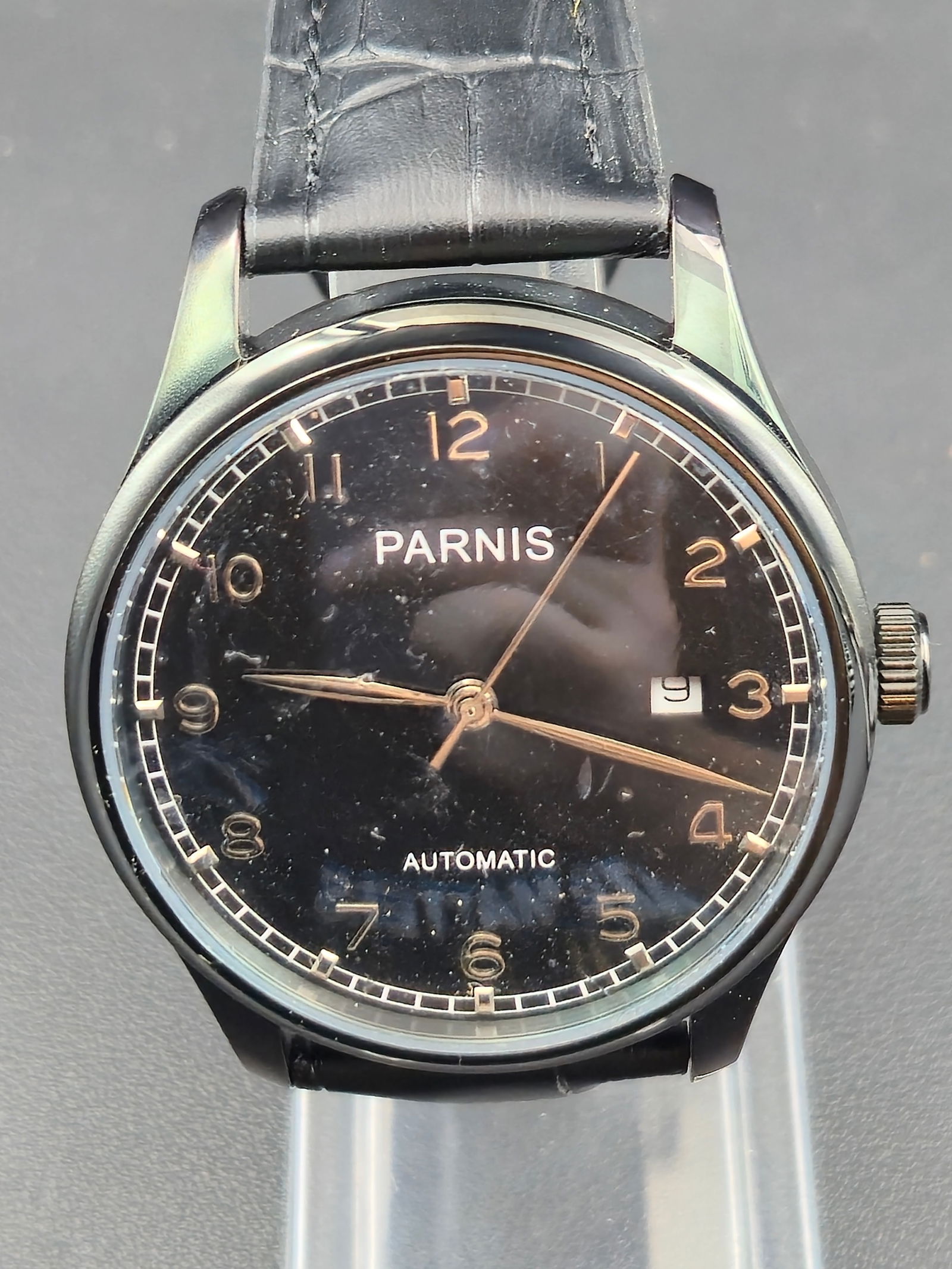 Parnis Automatic 42 mm Black Dial Dress Watch – NOS with Protective Plastics (1 of 9)