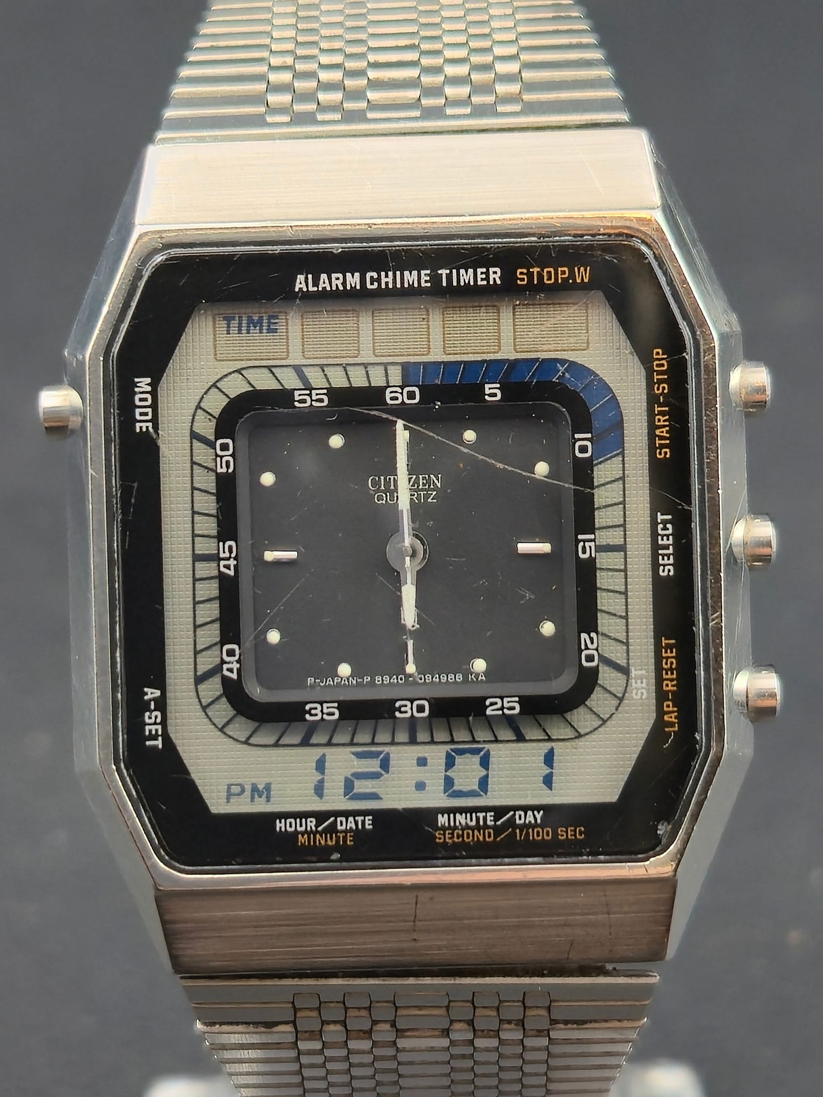 Citizen Ana-Digi Temp 30-0055 31 mm Stainless Quartz Watch, Cal. 8940A, Full Function, New Battery (1 of 11)