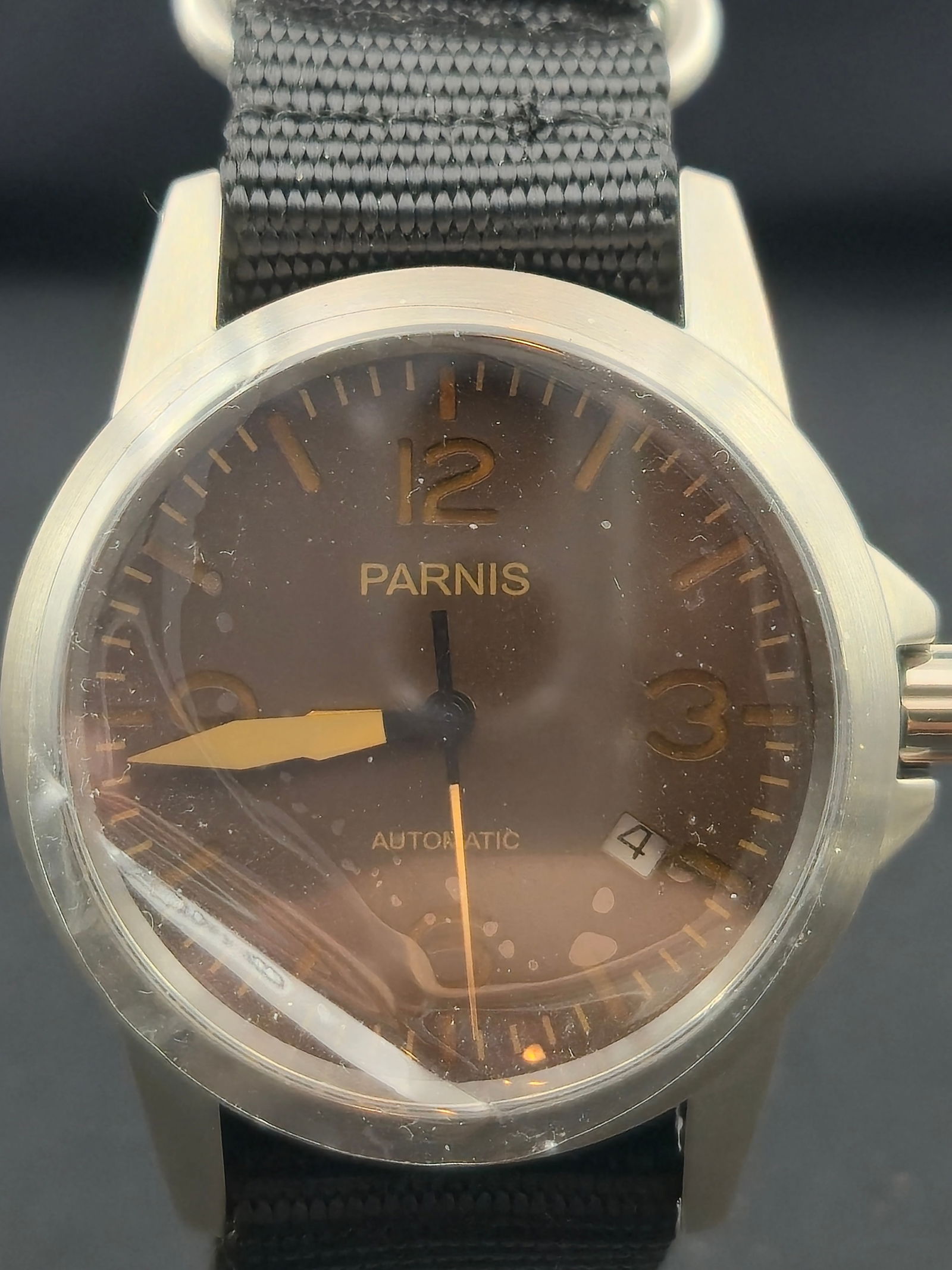 Parnis PA6043 Automatic Pilot Watch 42mm Stainless Steel NOS (1 of 8)
