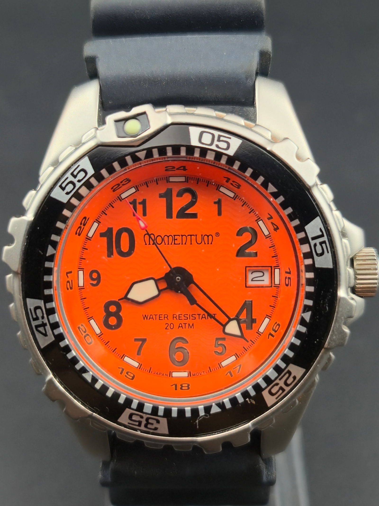 Momentum M1 AC Series 0010 Quartz Diver 42mm Orange Dial NOS Full Set (1 of 11)