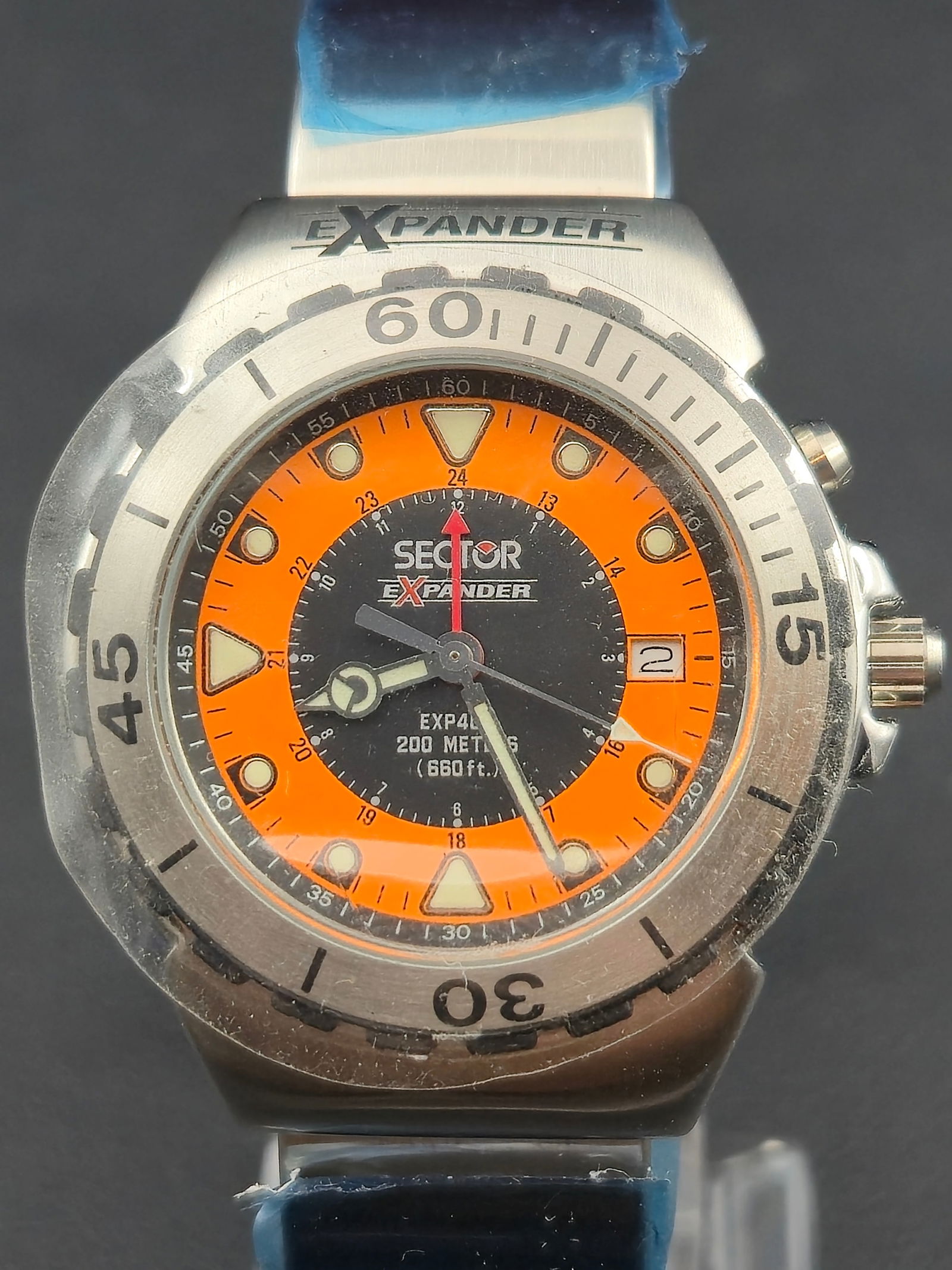 Sector Expander 404 Chronograph Orange Dial 200 M Diver Watch NOS Full Set (2000s (1 of 12)