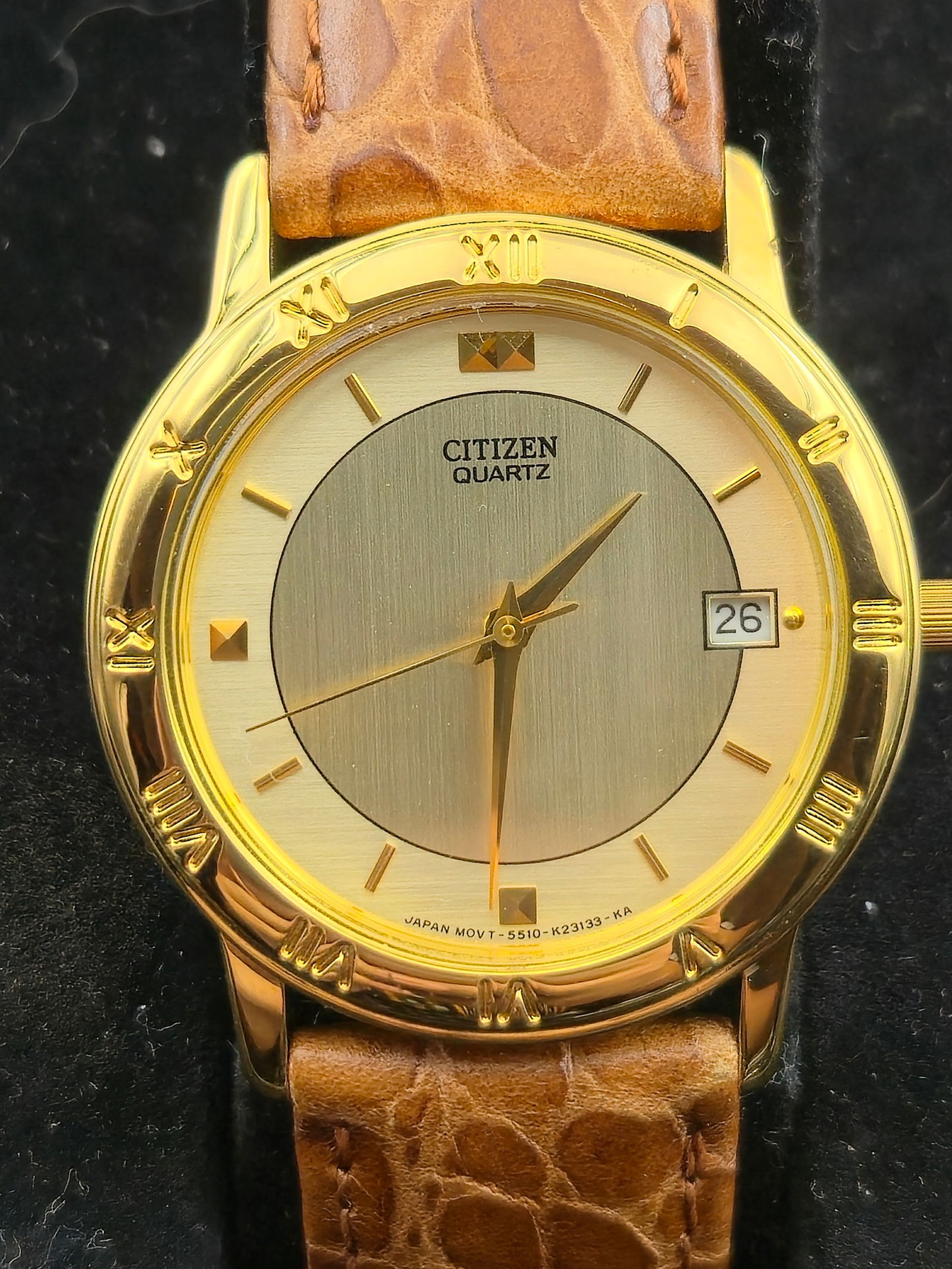 Citizen Quartz Gold Dress Watch Cal. 5510A 33 mm NOS Full Set (1990s–2000s) (1 of 11)