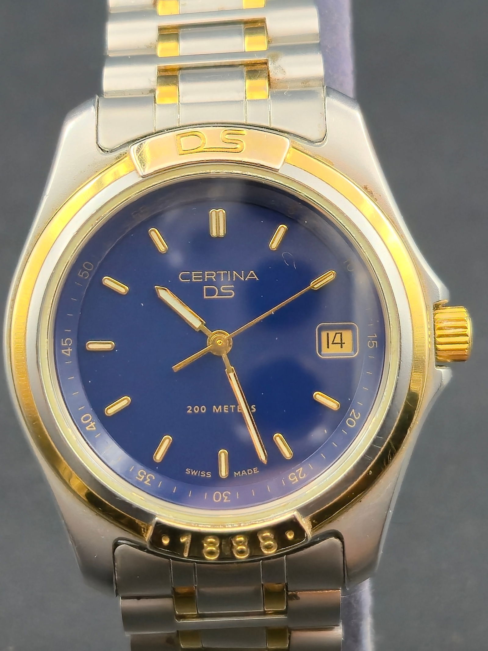 Certina DS Trionyx Diver 200M Blue Dial 38 mm Two-Tone Swiss Quartz (New Battery) (1 of 11)