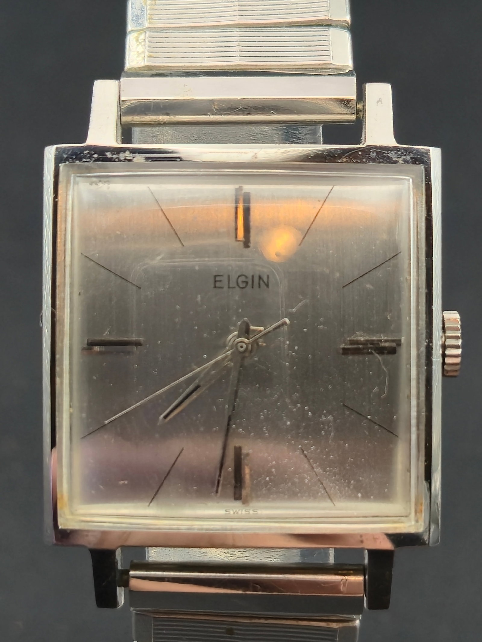 Elgin B48 Automatic Square Stainless Wristwatch (c. 1960s, 29mm) (1 of 9)