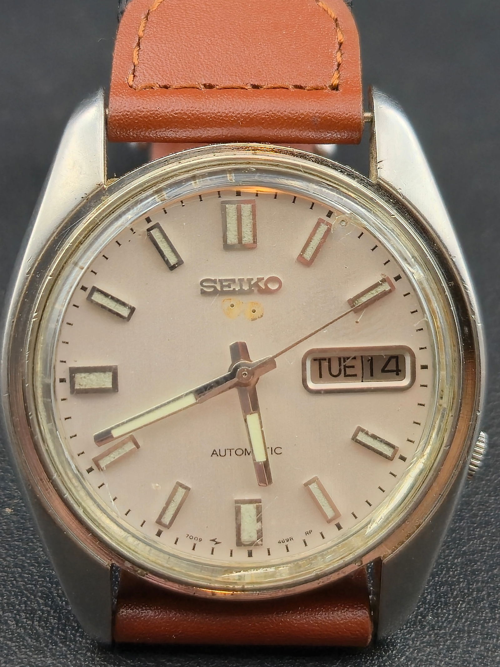 Seiko 7009-3180 37 mm Automatic 17J Stainless Steel Date Watch (1 of 10)