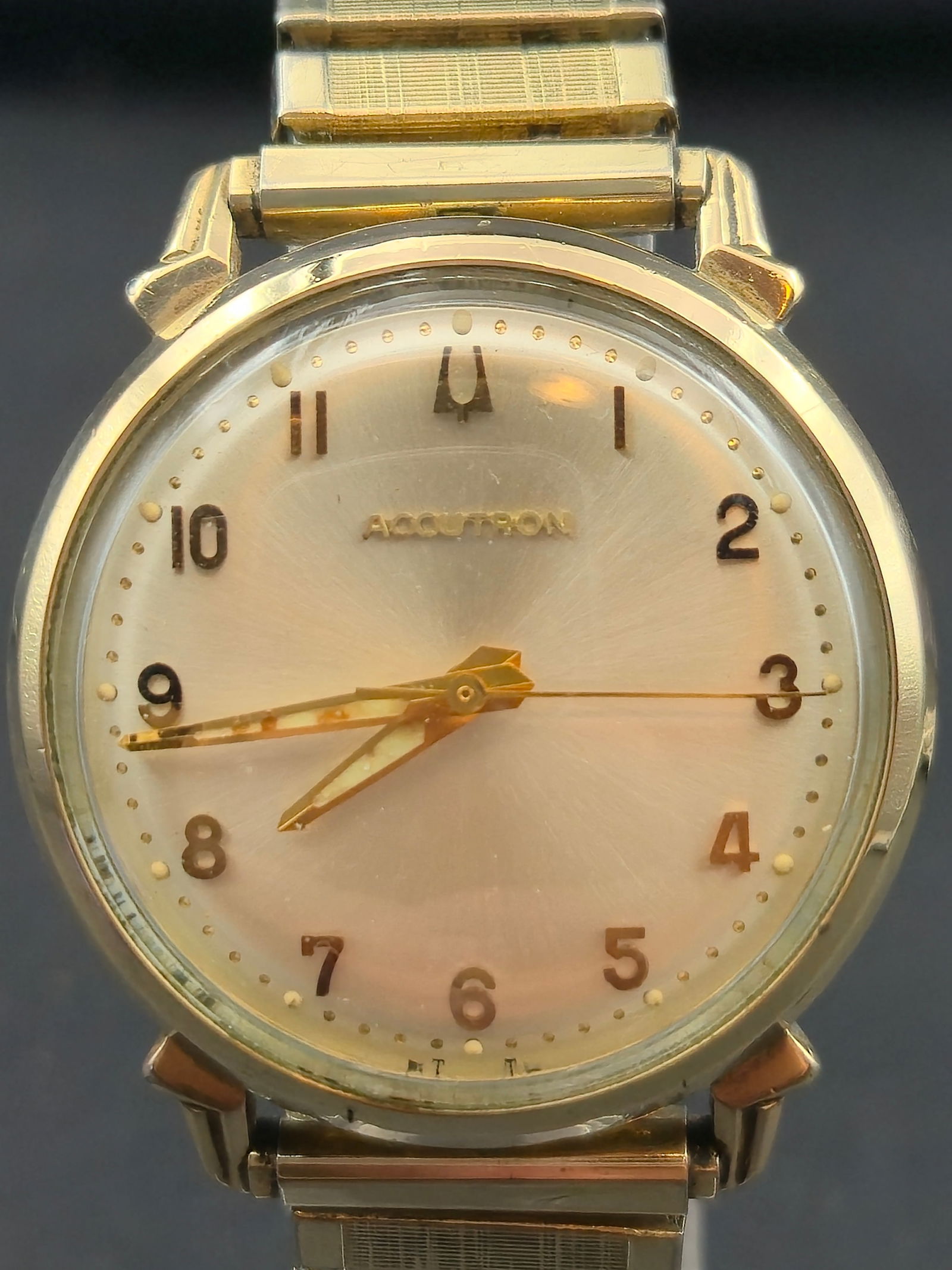 Bulova Accutron 214 34 mm 10K Gold-Filled Bezel Spaceview-Era Tuning Fork Watch – Runs, New (1 of 10)