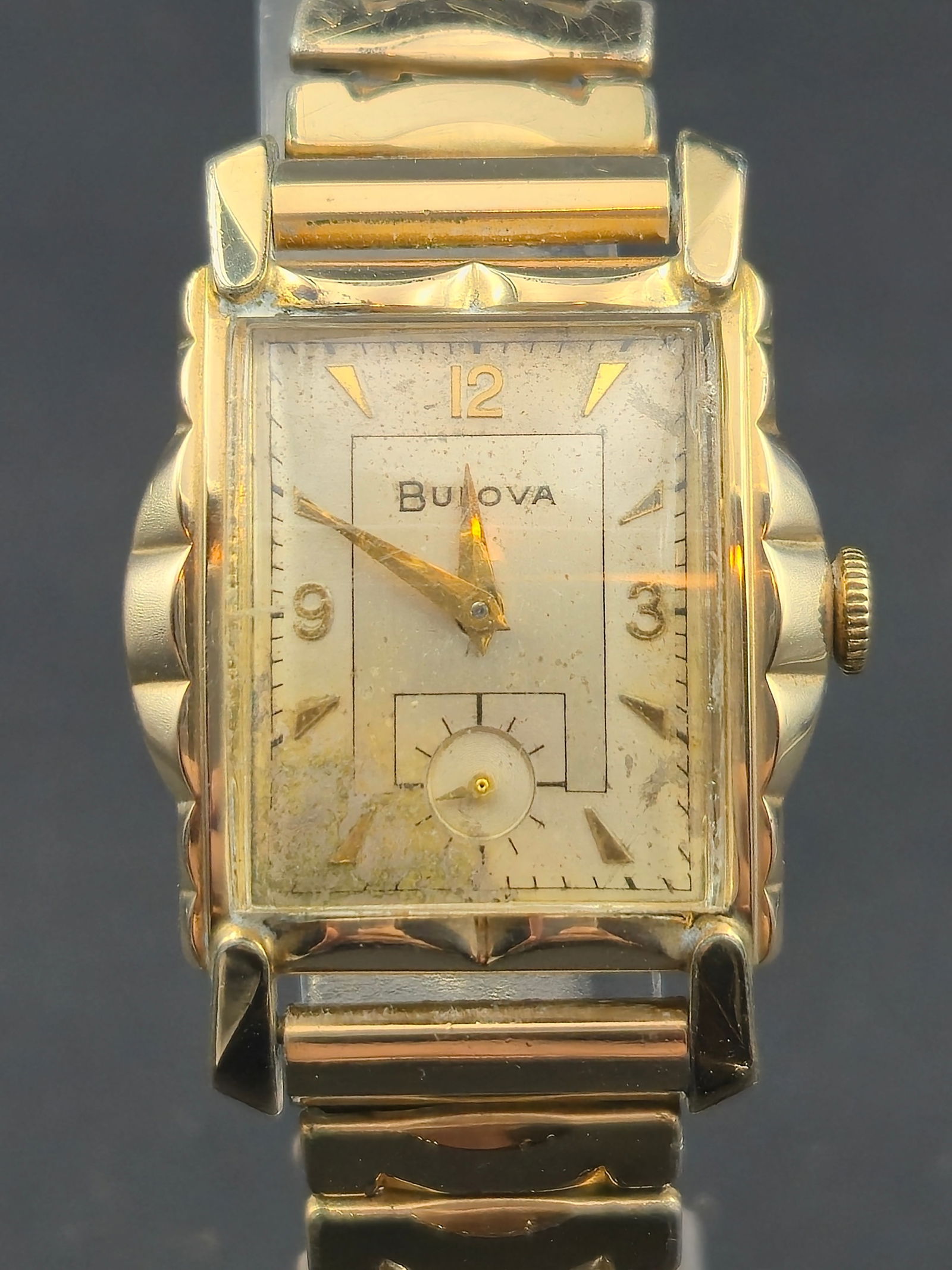 1955 Bulova Ambassador 10BN 17J 10K RGP Rectangular Wristwatch 28mm – Running (1 of 11)
