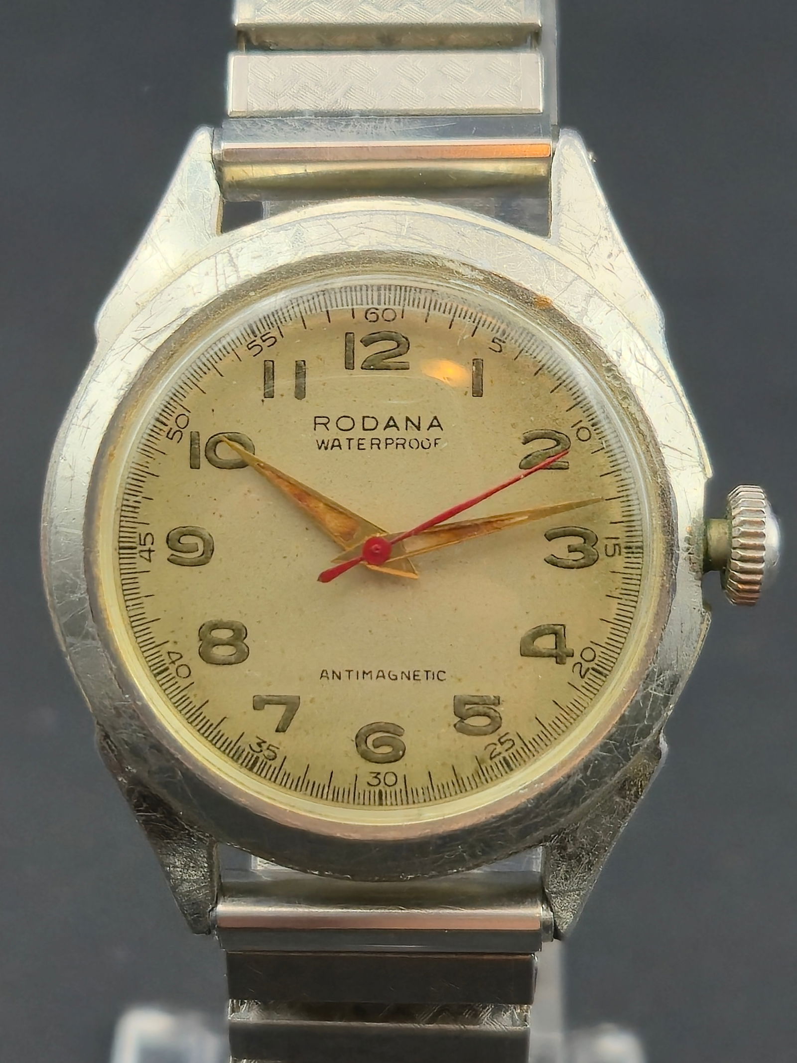 Rodana S.A. Waterproof Antimagnetic Stainless Steel 32 mm Automatic Watch (c.1950s, 17J) – Runs (1 of 10)