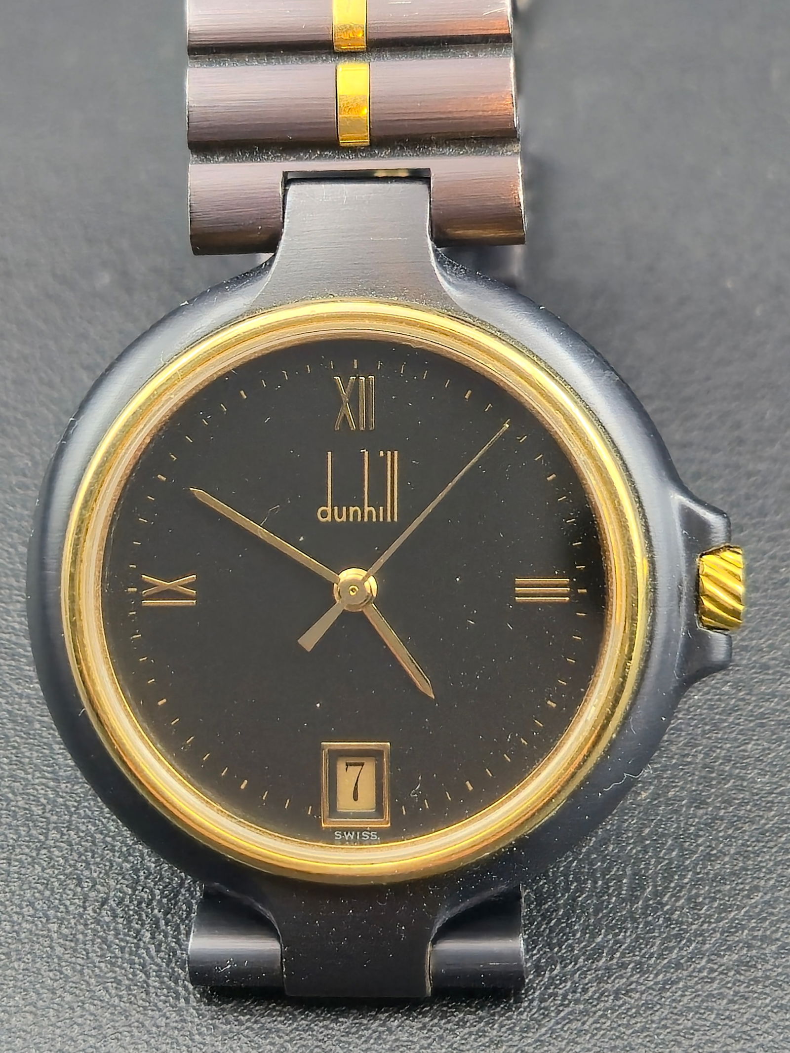 Dunhill Swiss Quartz Black & Gold Dress Watch – 31mm (1980s) (1 of 10)