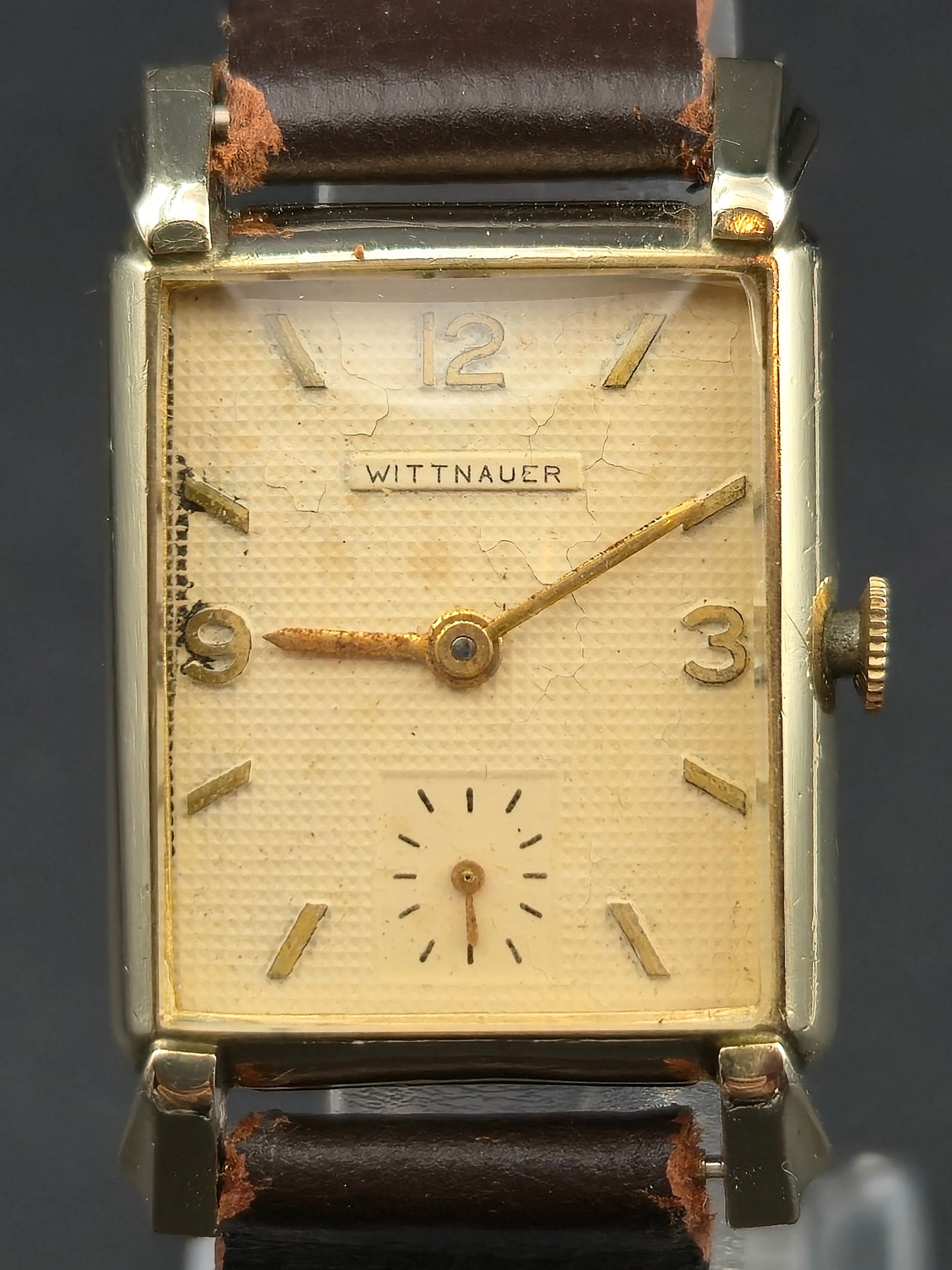 1950s Wittnauer 10K Gold-Filled Rectangular Watch 24mm Swiss 17J Manual Wind – Runs (1 of 10)