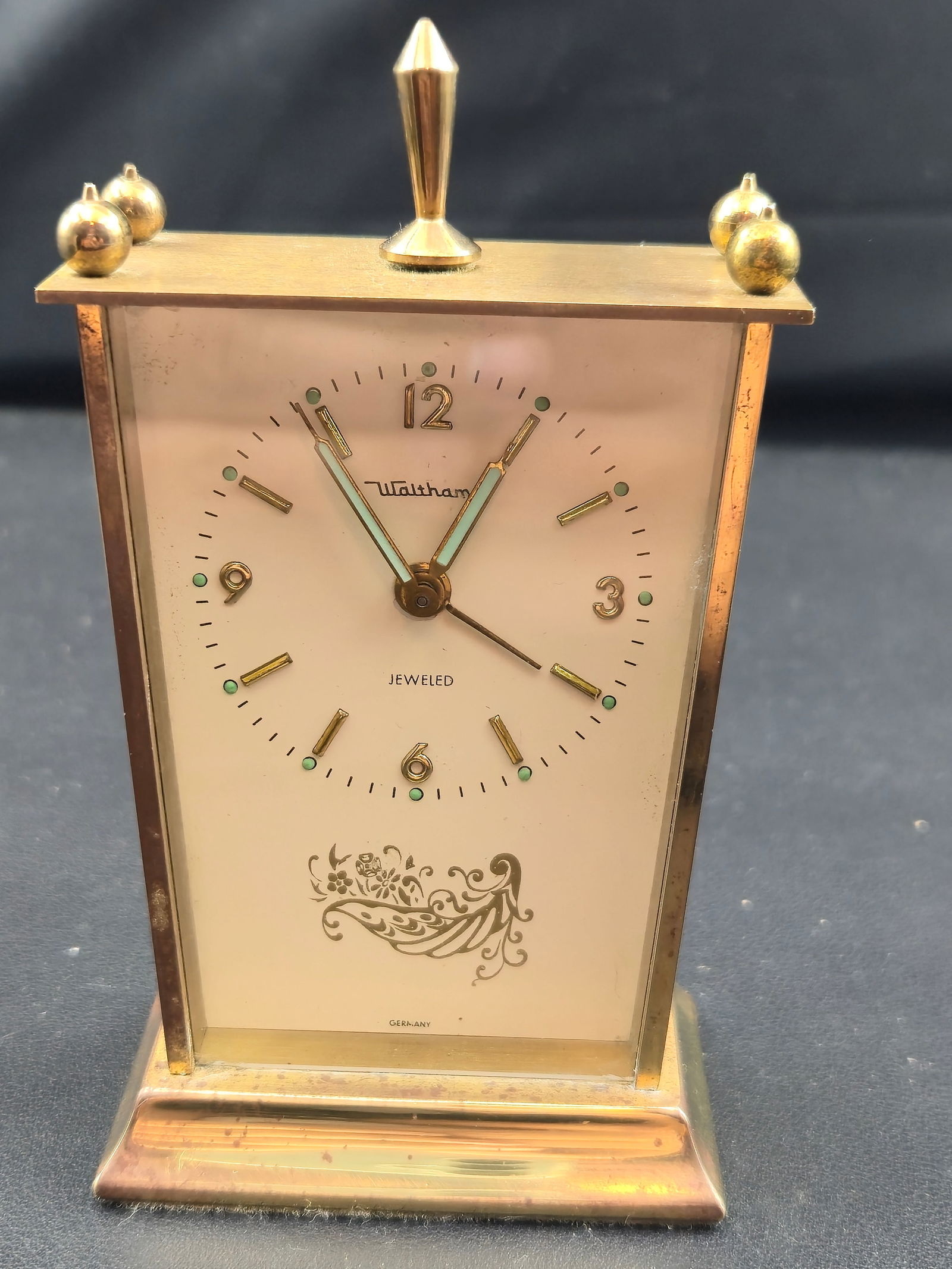 1960s Waltham German 8-Day Brass Alarm Clock – Jeweled Movement, Runs (1 of 11)
