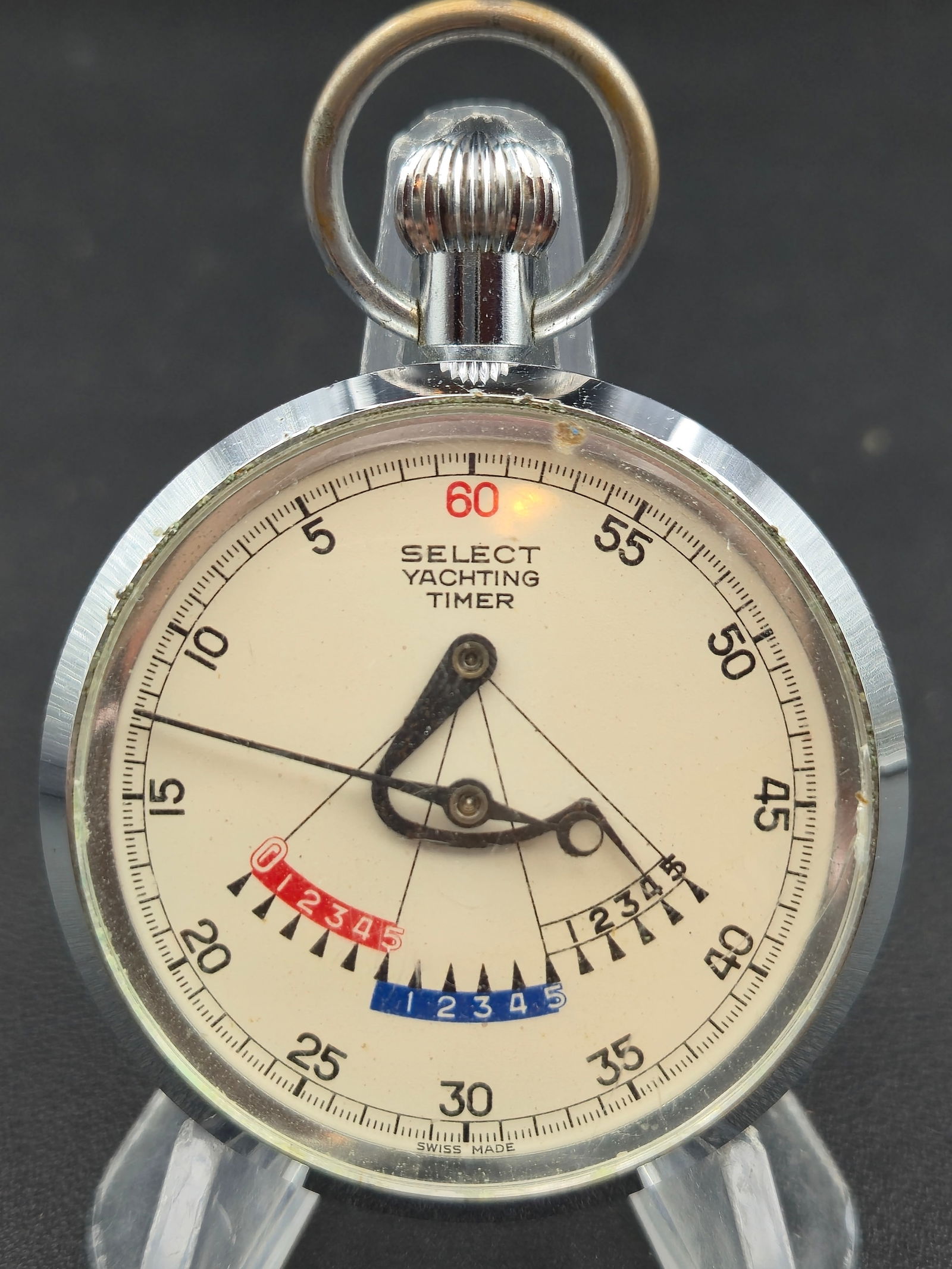 Vintage 1960s Jules Racine & Co. Select Yachting Timer, a Swiss-made 11-jewel manual-wind stopwatch (1 of 8)