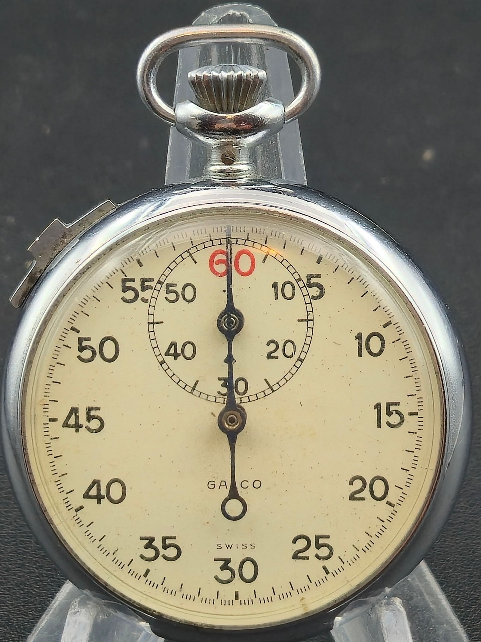 1950s Jules Racine GALCO Swiss Stopwatch – 7 Jewels Manual Wind Chronograph, Runs (1 of 11)