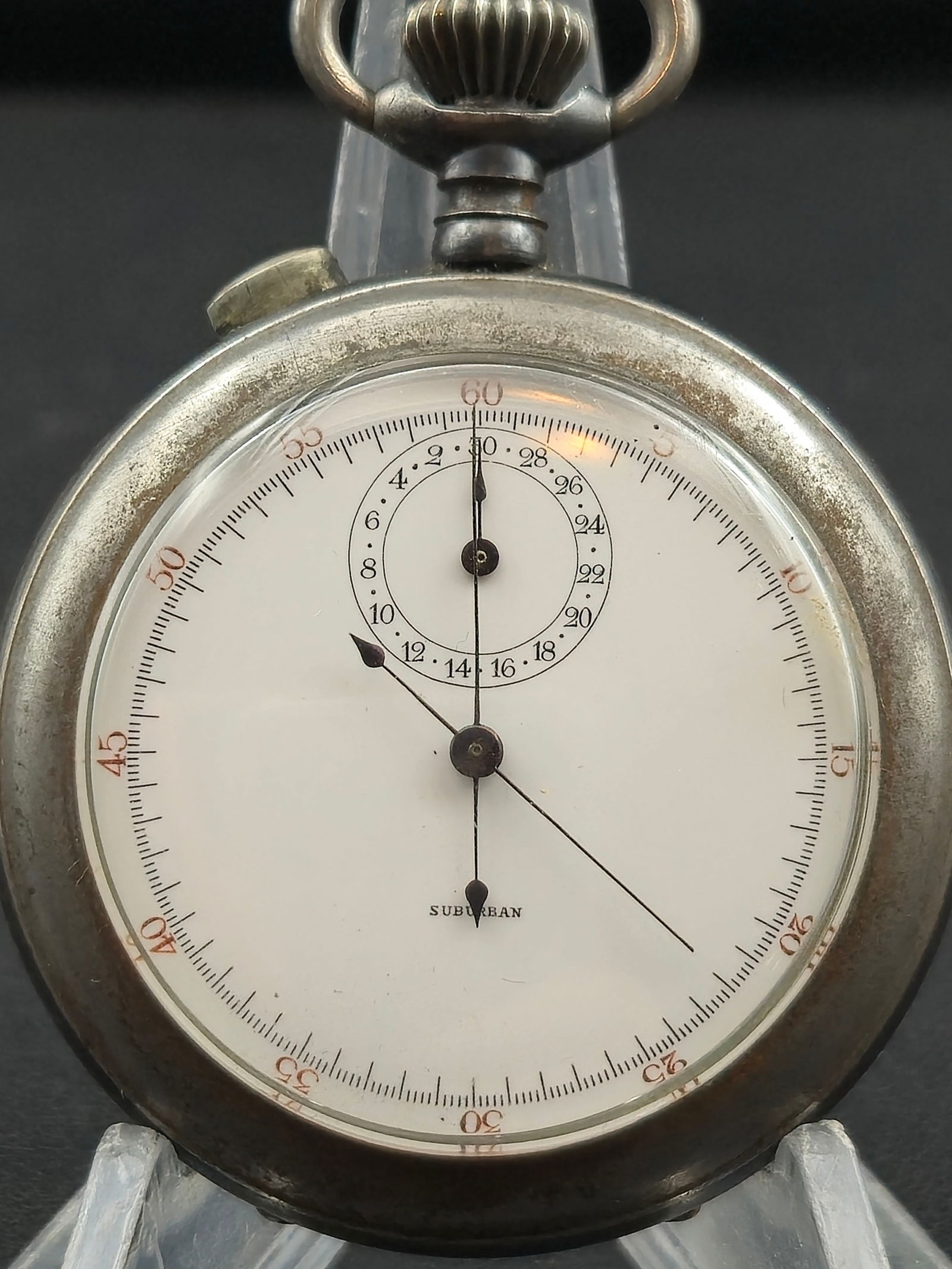 c.1910 Swiss “Suburban” Stopwatch 54mm Nickel Case • Running • Original Box • (1 of 11)