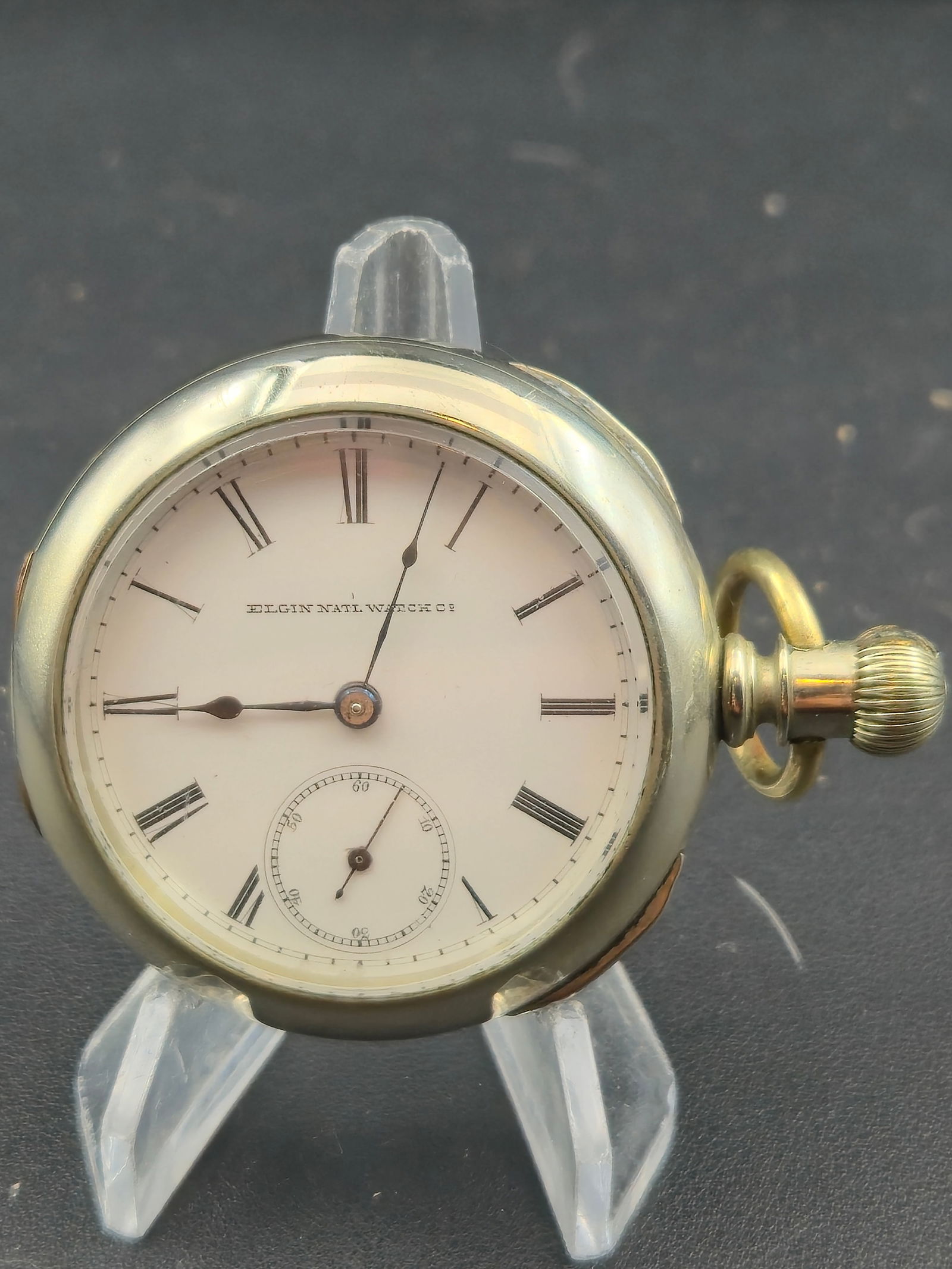 1886 Elgin Grade 96 18s Sidewinder Gilt Full-Plate Pocket Watch Running (1 of 8)