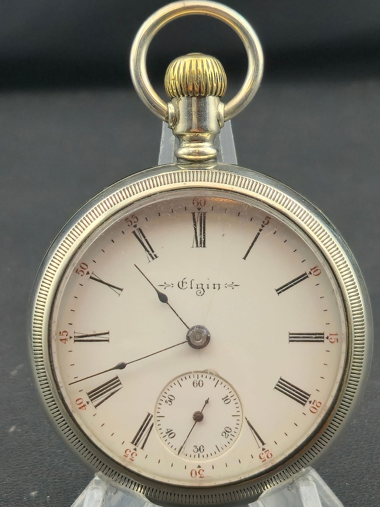 1905 Elgin Grade 288 18s 7J Full-Plate Nickel Pocket Watch Running (1 of 8)