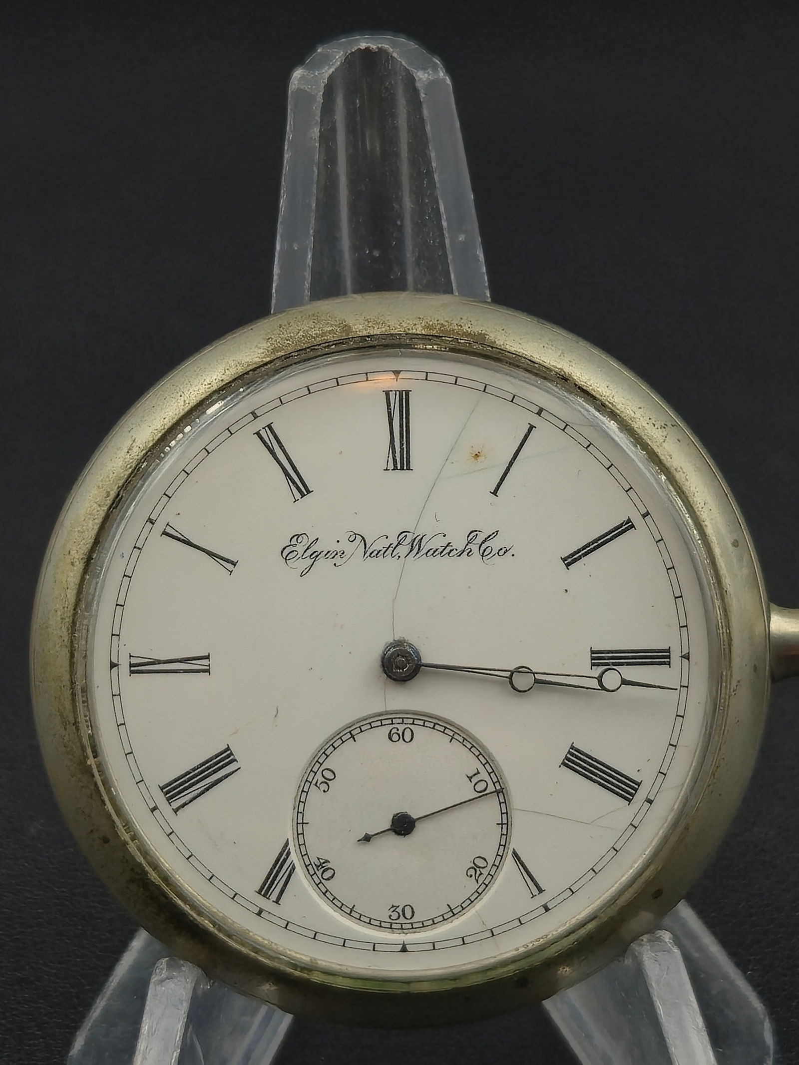 1891 Elgin Grade 4 15J 16s Lever-Set Railroad Pocket Watch – Nickel Case – Running (1 of 6)