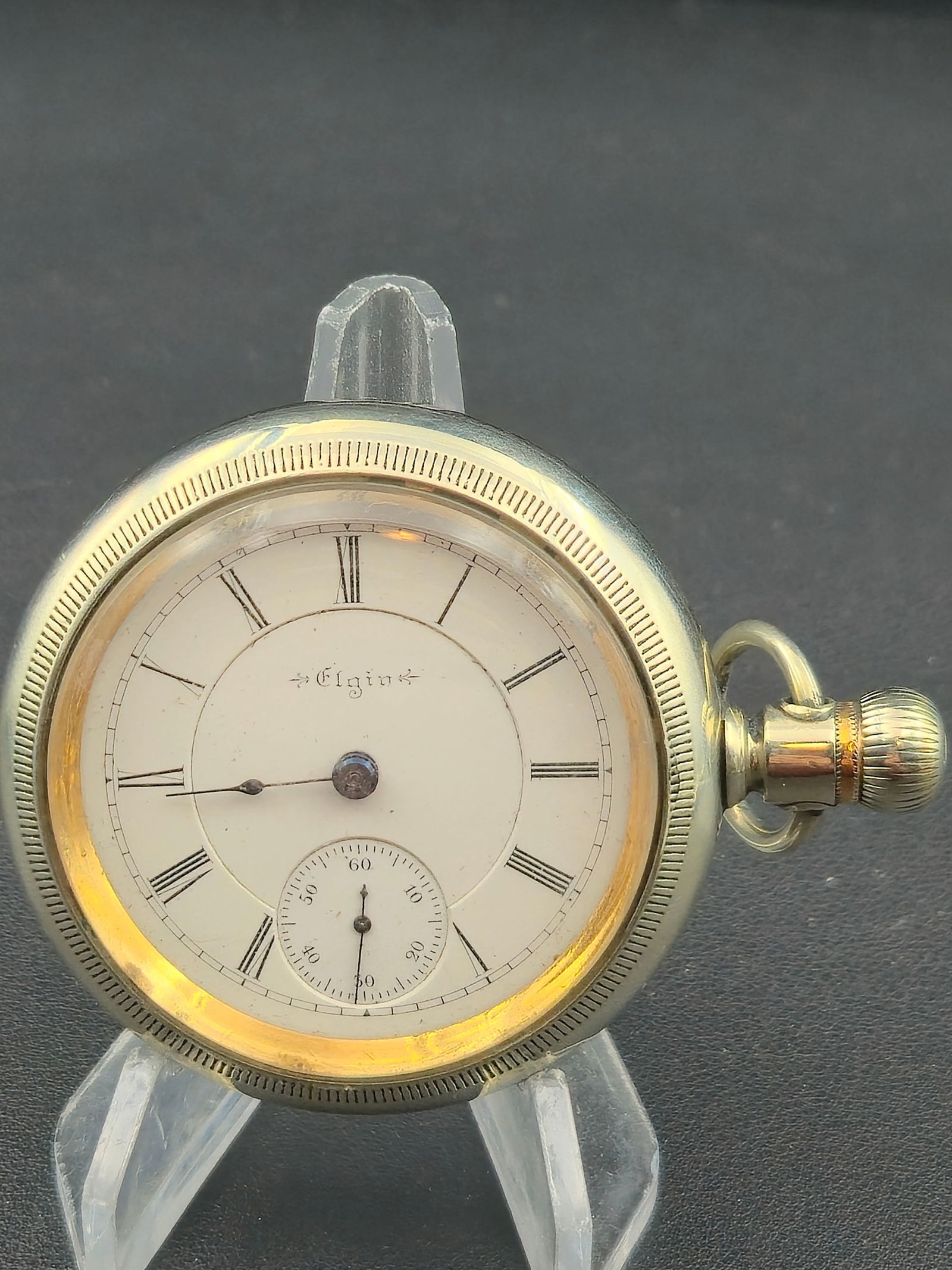 1900 Elgin Grade 249 17J 18s Lever-Set Pocket Watch – Nickel Case – Running (Needs Minute Hand) (1 of 8)