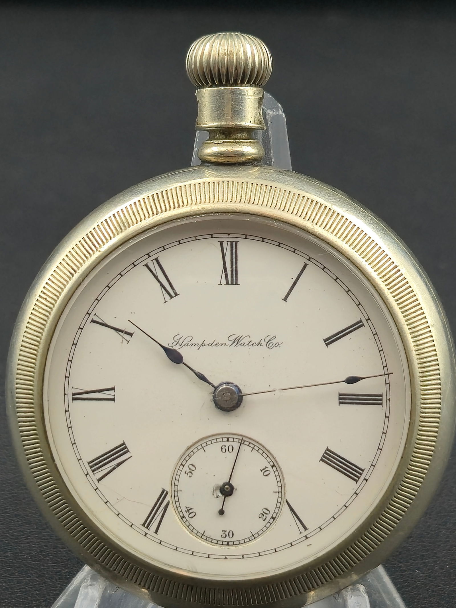 1890s Hampden “Champion” 18s Pocket Watch – Dueber Silverine Case – Running (1 of 8)