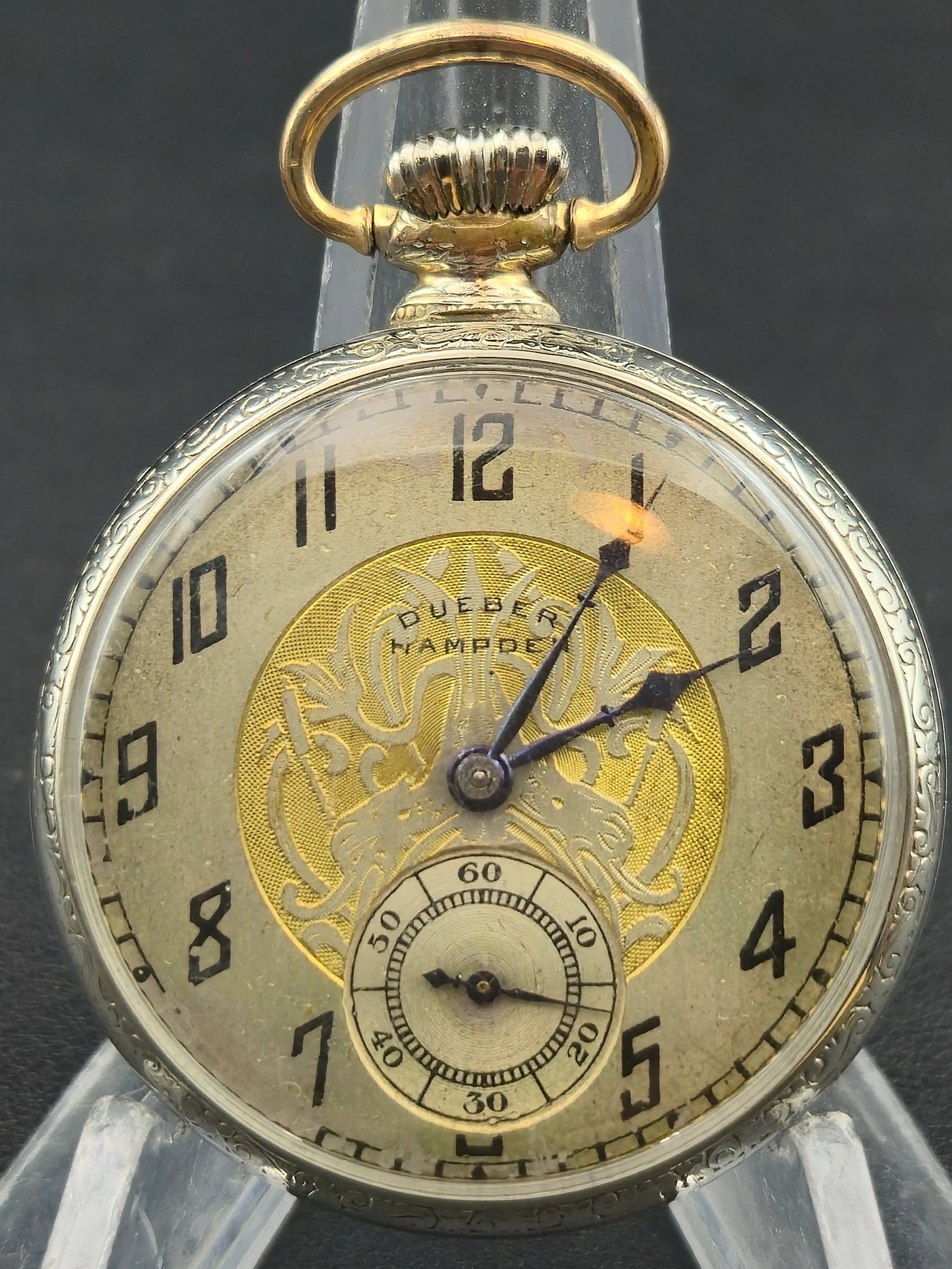 1918 Hampden Viking 12s 17j Pocket Watch – WGF Art Deco Dragon Dial – 45mm – Untested (1 of 8)