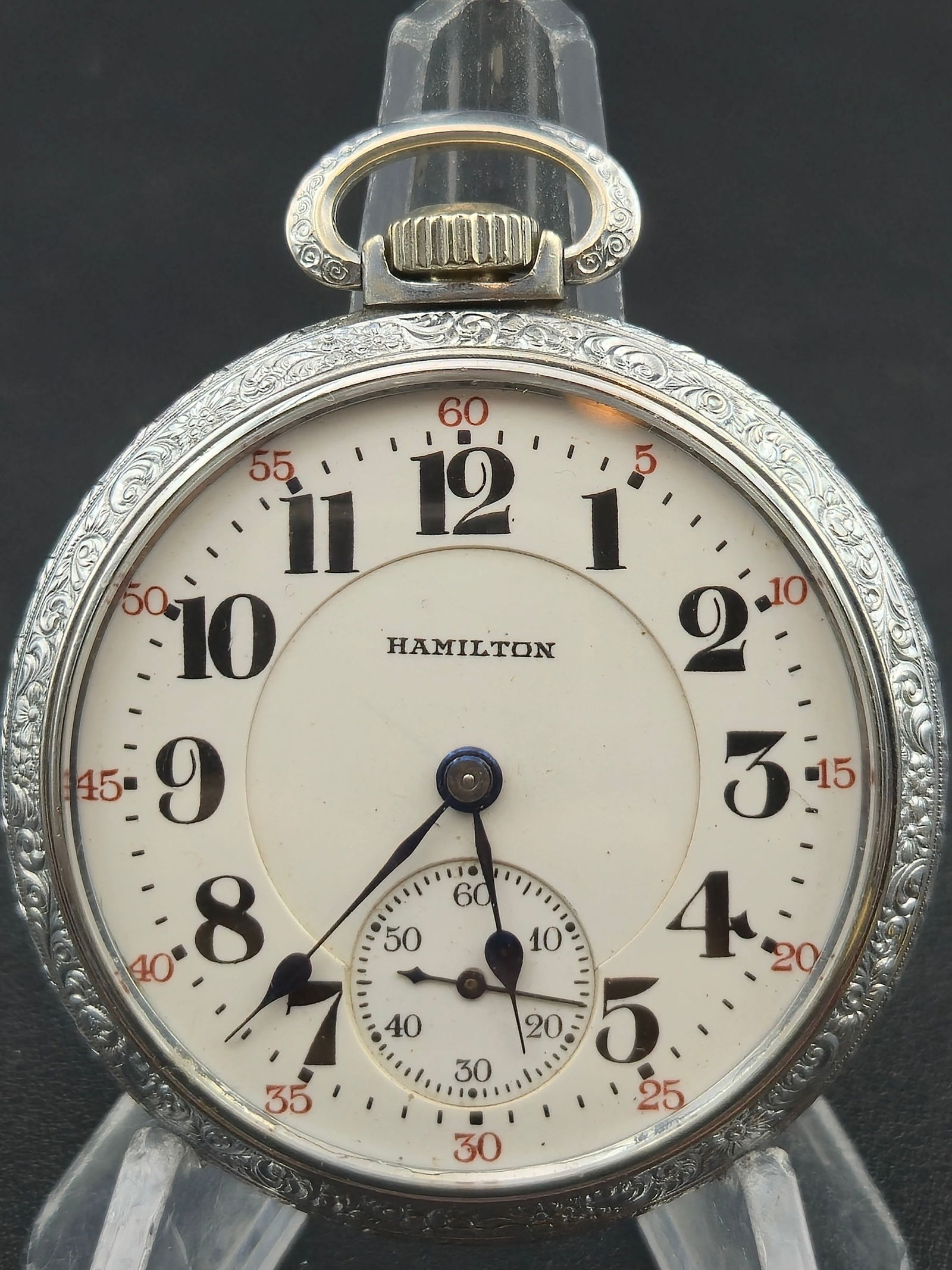 1921 Hamilton 950 Railroad Watch – 16s 23J – Double-Sunk RR Dial – Keystone Case – Running (1 of 8)