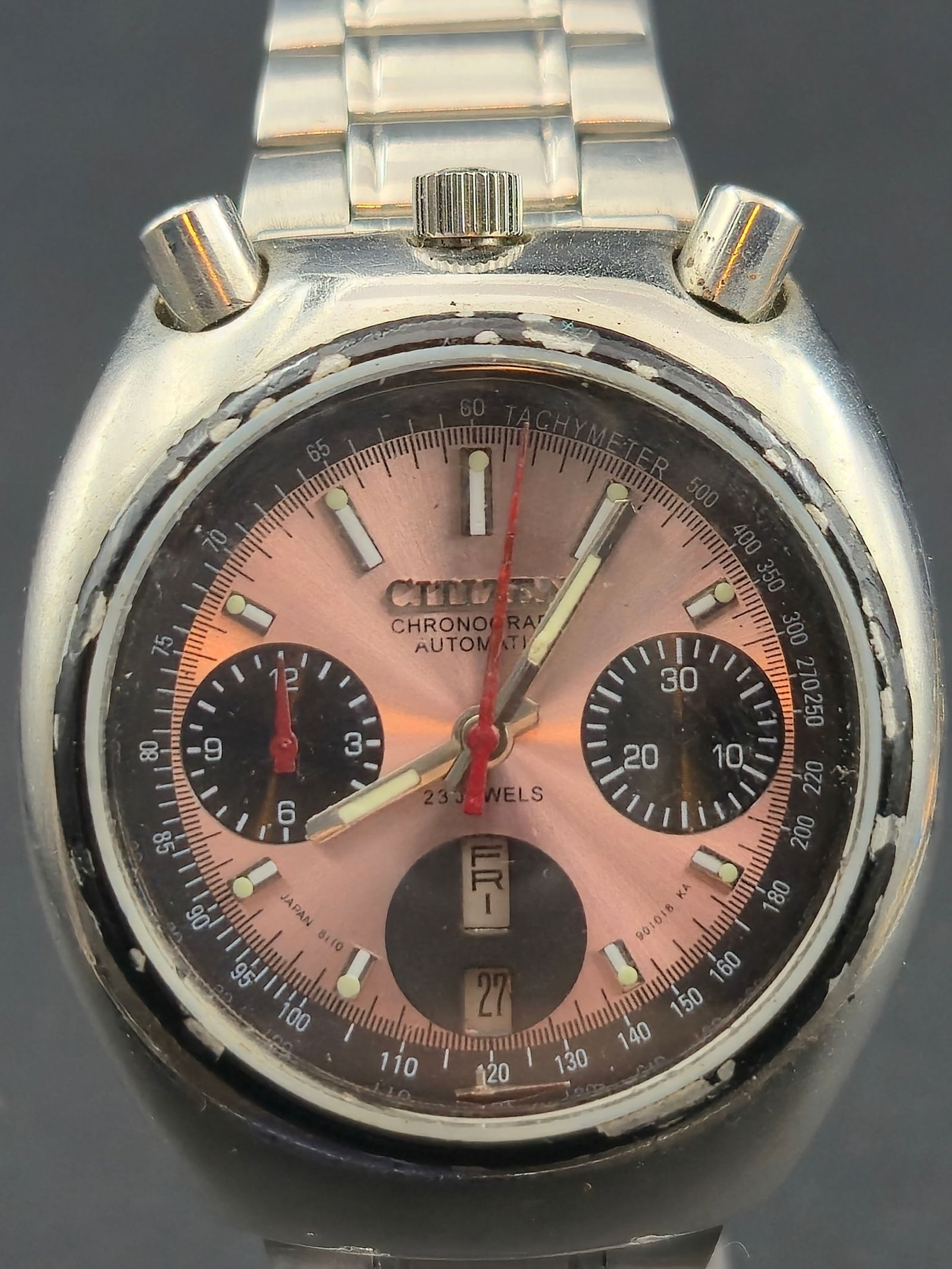 1978 Citizen 8110A Bullhead Chronograph 38mm Vintage Automatic Watch – Untested – 23 Jewel Japan (1 of 11)
