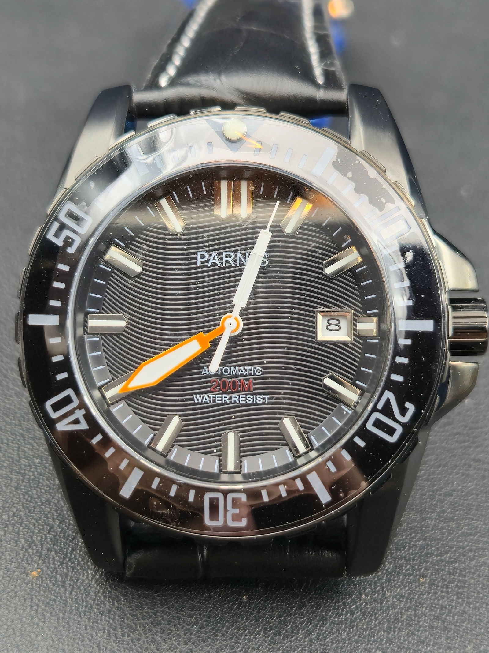 Parnis PA6007 Automatic Diver 44.7 mm Black PVD 200M Sapphire Crystal NOS (1 of 11)
