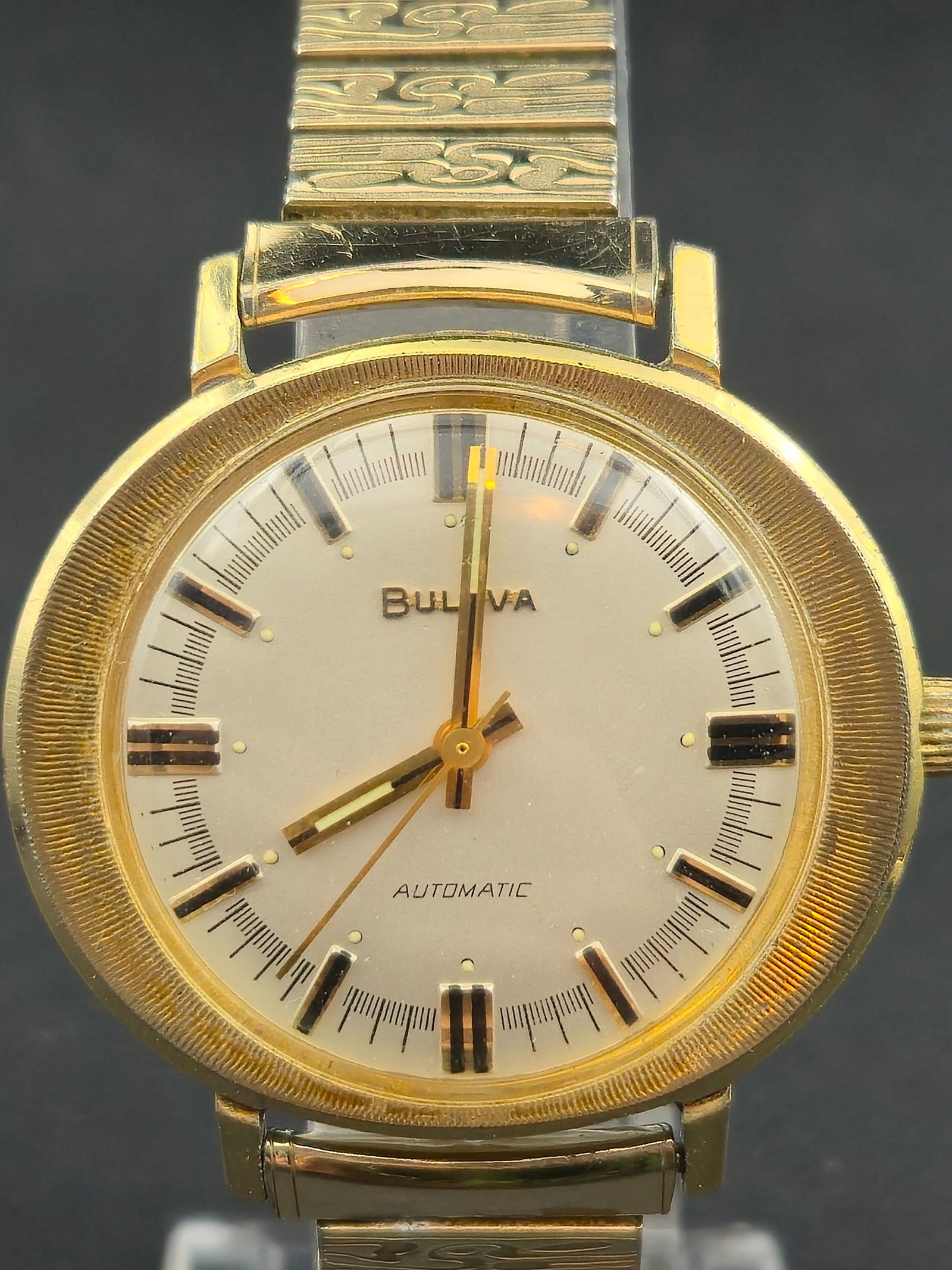 1973 Bulova 38mm Automatic 30J Watch 10K RGP Bezel w/ Original Bulova RGP Bracelet – Runs (1 of 11)
