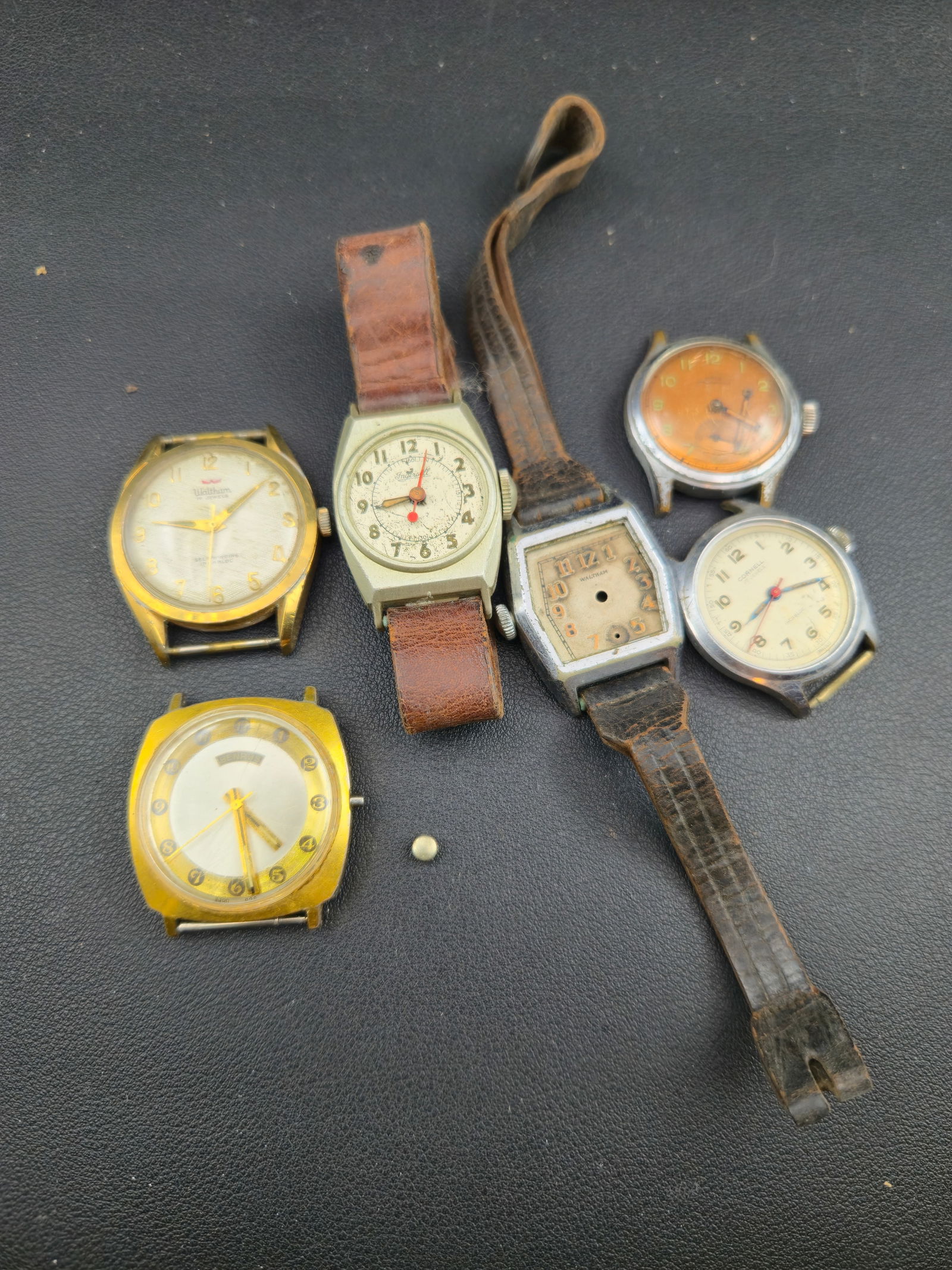 Lot of 6 Vintage Watches Waltham Ingersoll Oris Benrus Cornell Mixed Styles 1940s to 1960s (1 of 14)