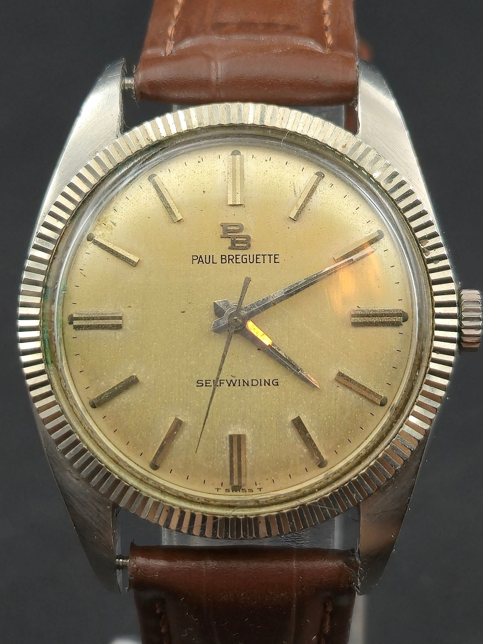 Paul Breguette 35 mm Stainless Steel Automatic 25 Jewel Vintage Watch Runs Selfwinding (1 of 11)