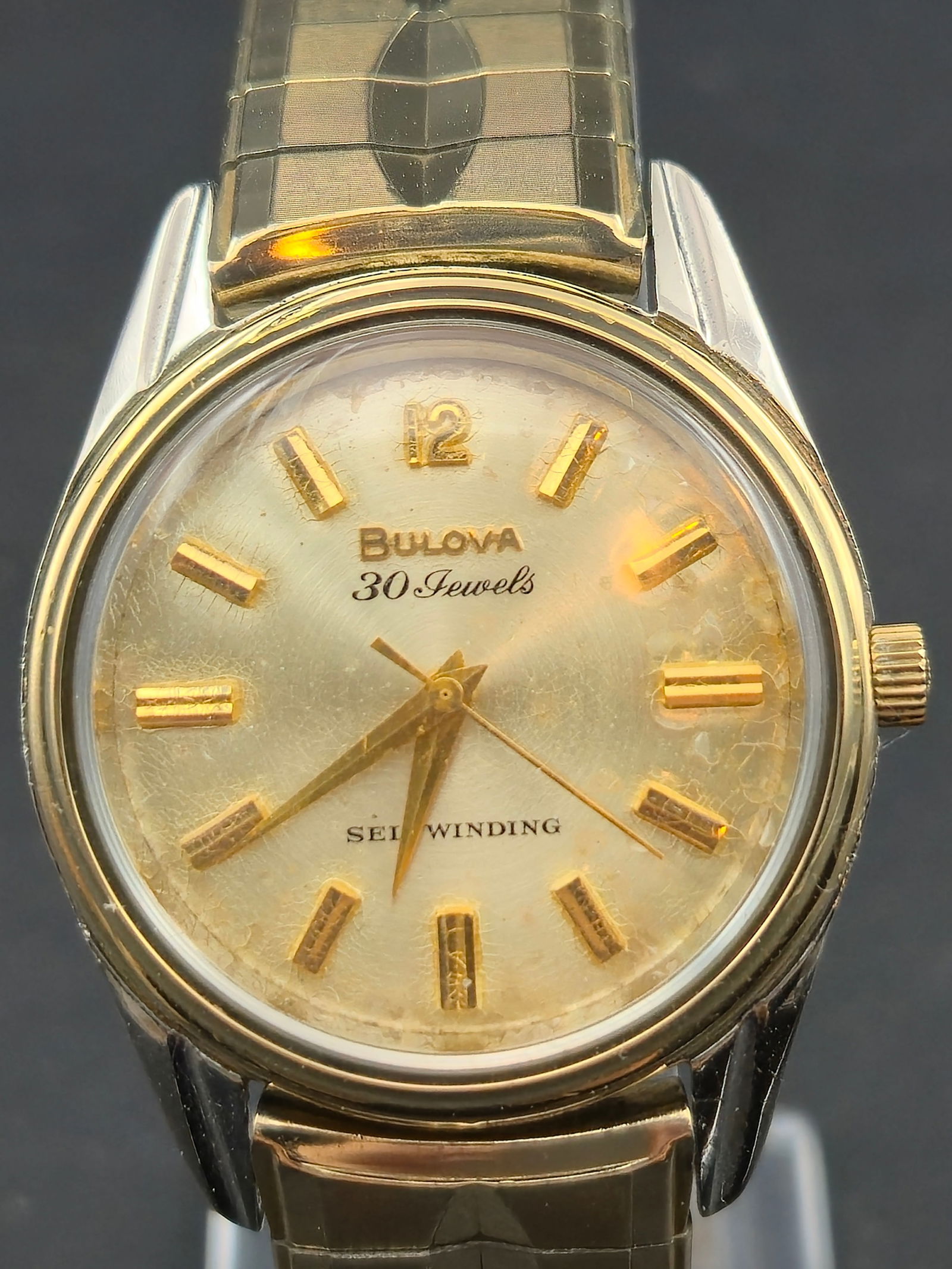 Bulova 33 mm 30 Jewel Self Winding Watch 14K Gold Bezel Stainless Back Running Vintage (1 of 12)