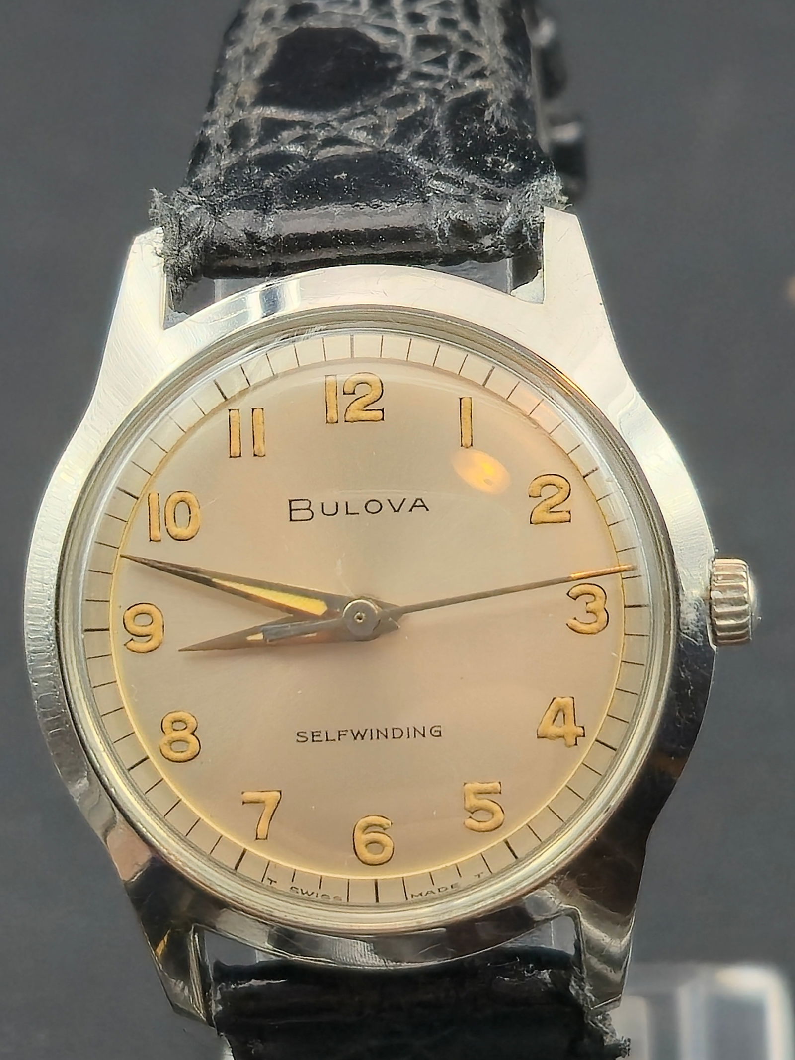 Bulova 32 mm Military Dial Selfwinding 17 Jewel 11ALAC Stainless Steel Watch Runs 1965 (1 of 9)
