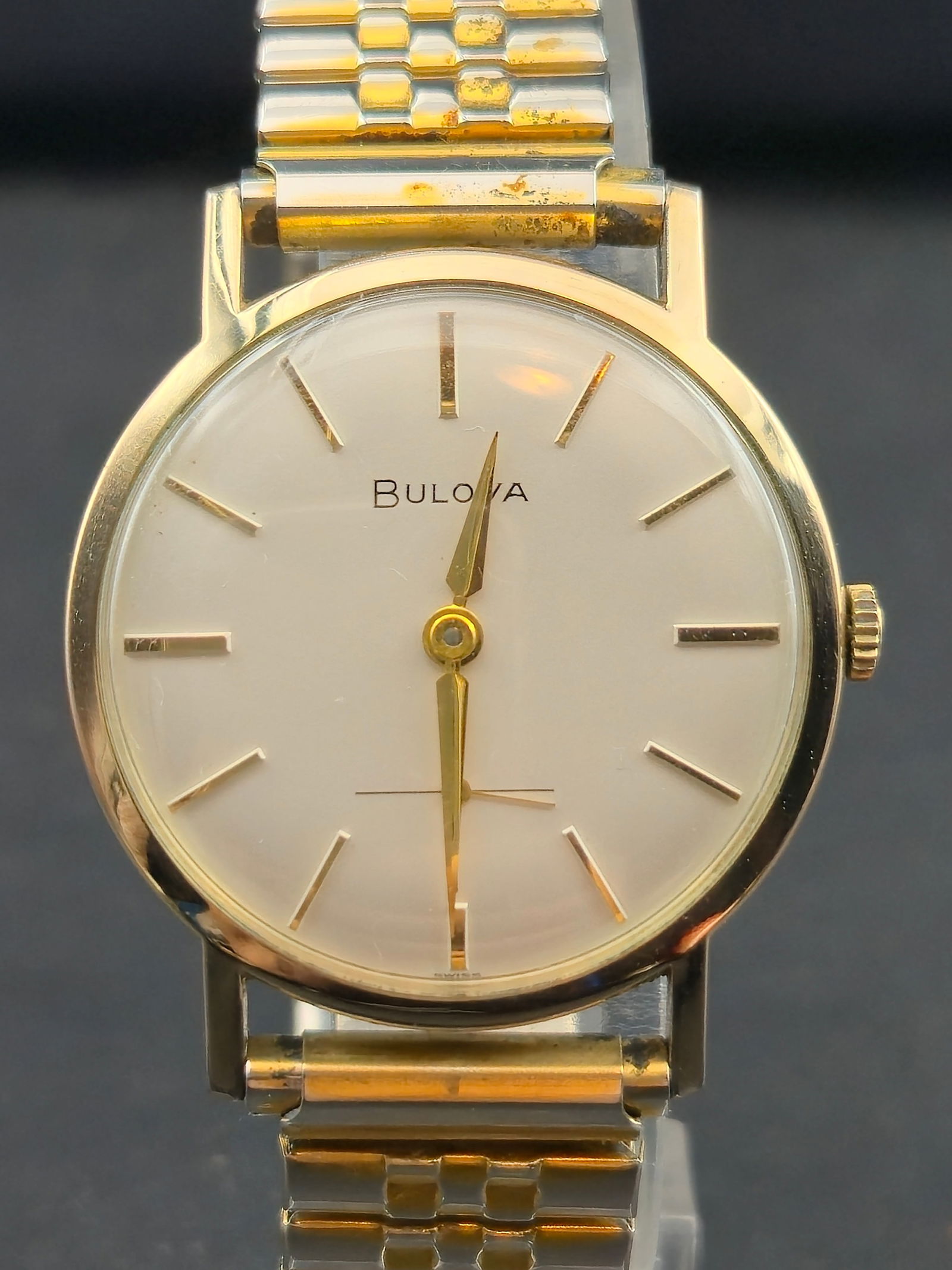 1969 Bulova 32mm 10K RGP Bezel Stainless Back 11BL 17J Manual Wind Dress Watch Runs Vintage (1 of 10)