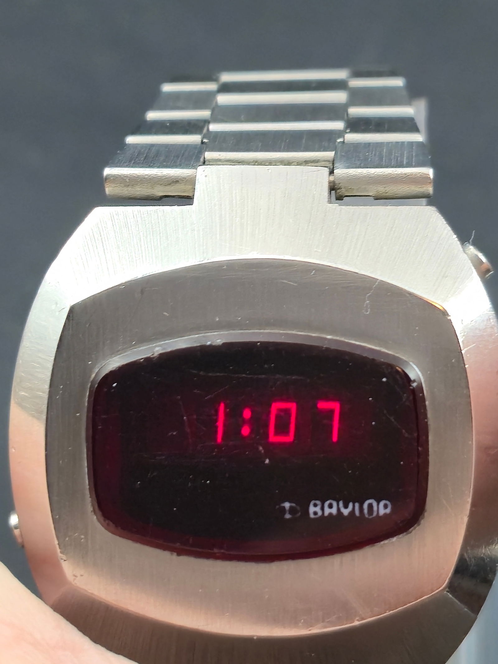 1970s Baylor LED Digital Watch – 38mm Stainless Case – Original Bracelet – Running – Vintage (1 of 10)