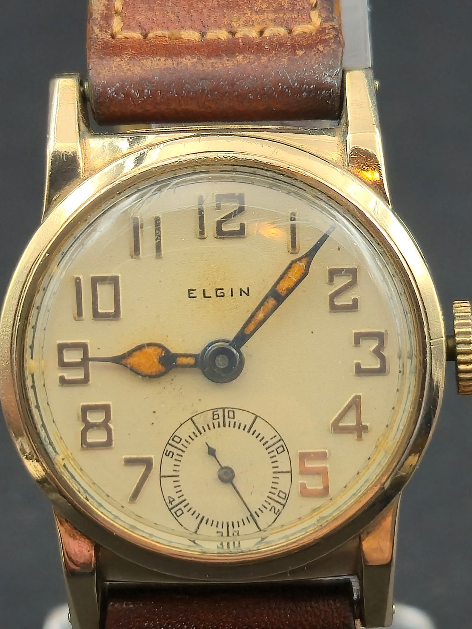 1930s Elgin Etched Bezel 28mm Manual Wind Wristwatch Sub-Seconds (1 of 12)