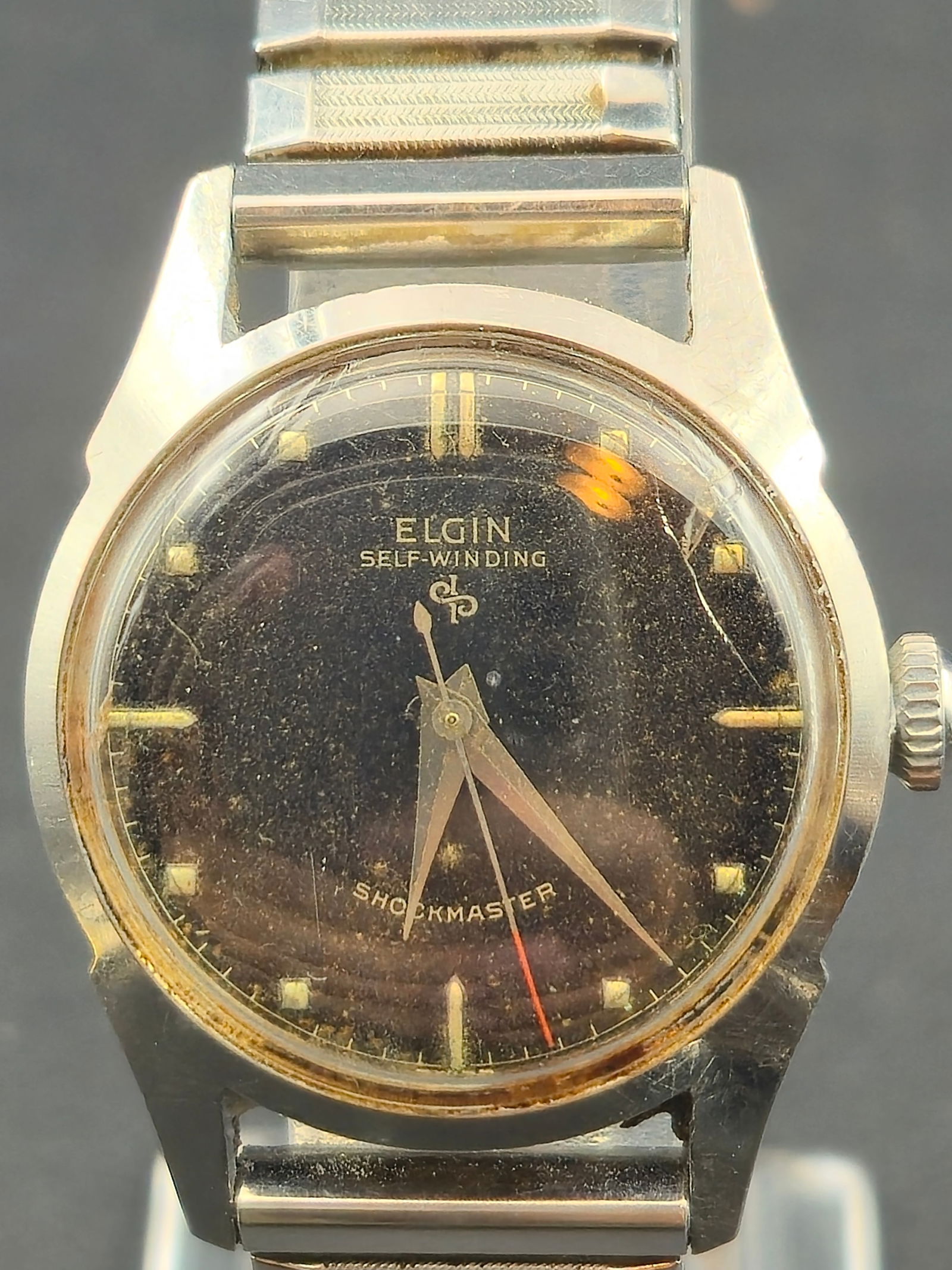 1950s Elgin Shockmaster 29mm Stainless Steel Automatic Durapower Vintage Watch Running (1 of 11)