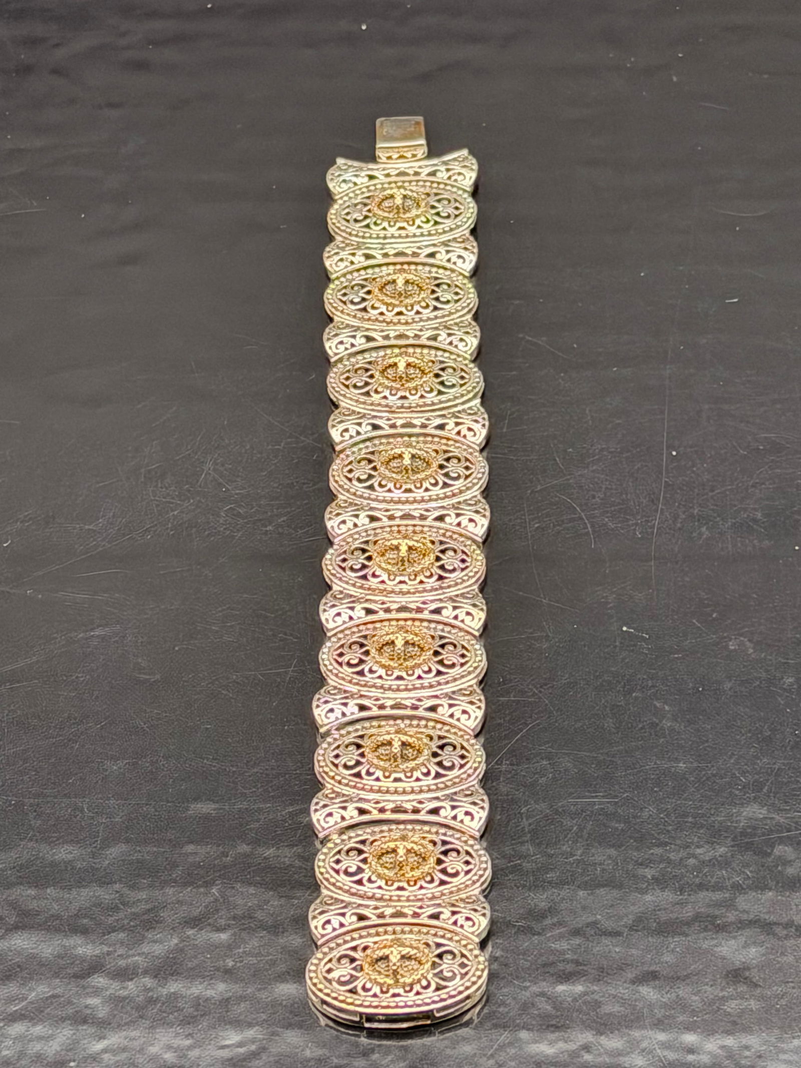 Sterling Silver  Filigree Bracelet – India – 56g (1 of 8)