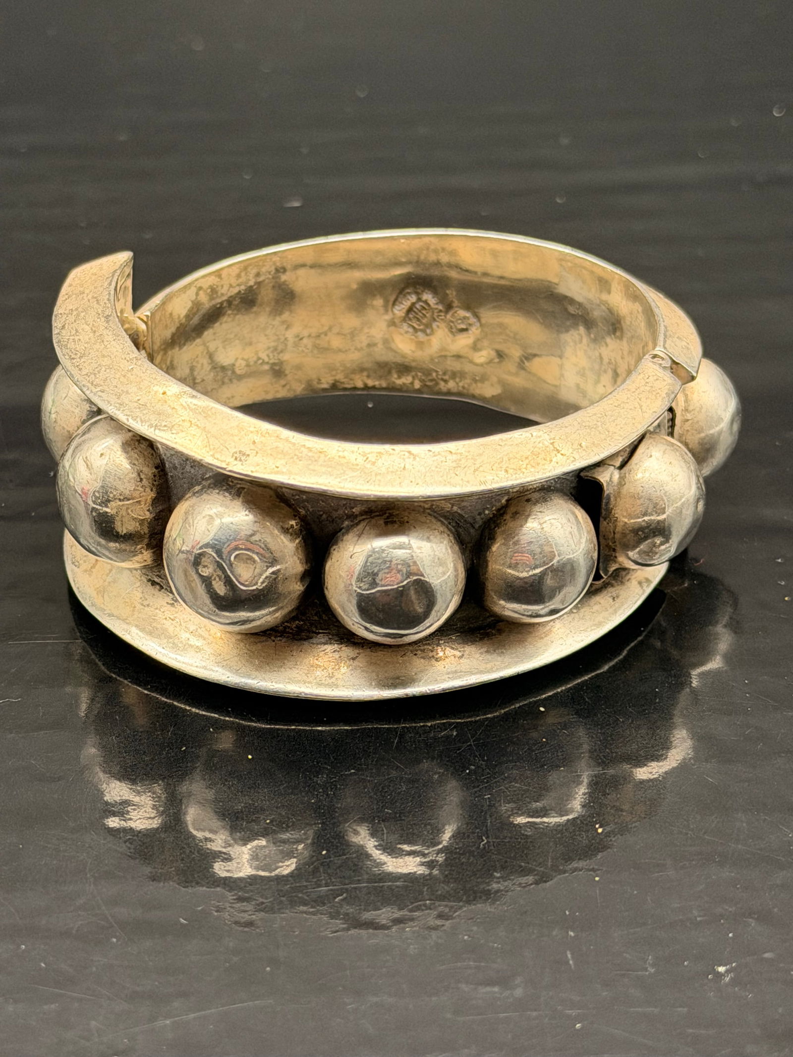 Vintage Taxco Sterling Silver Bola Bracelet – 45g (1 of 6)