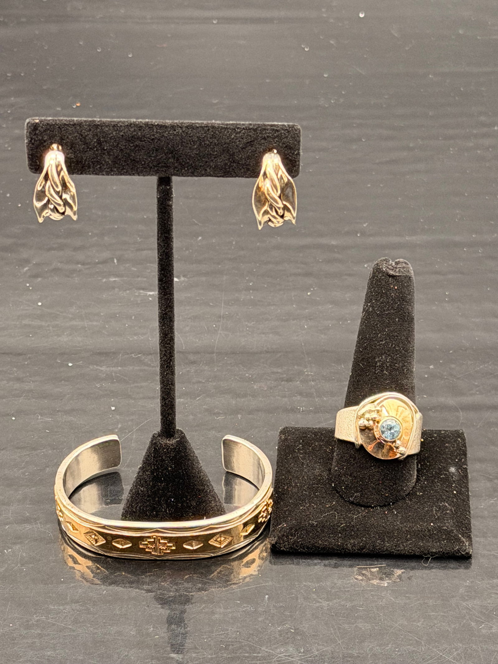 Sterling Silver  – Bracelet, Ring & Earrings (51g) (1 of 12)